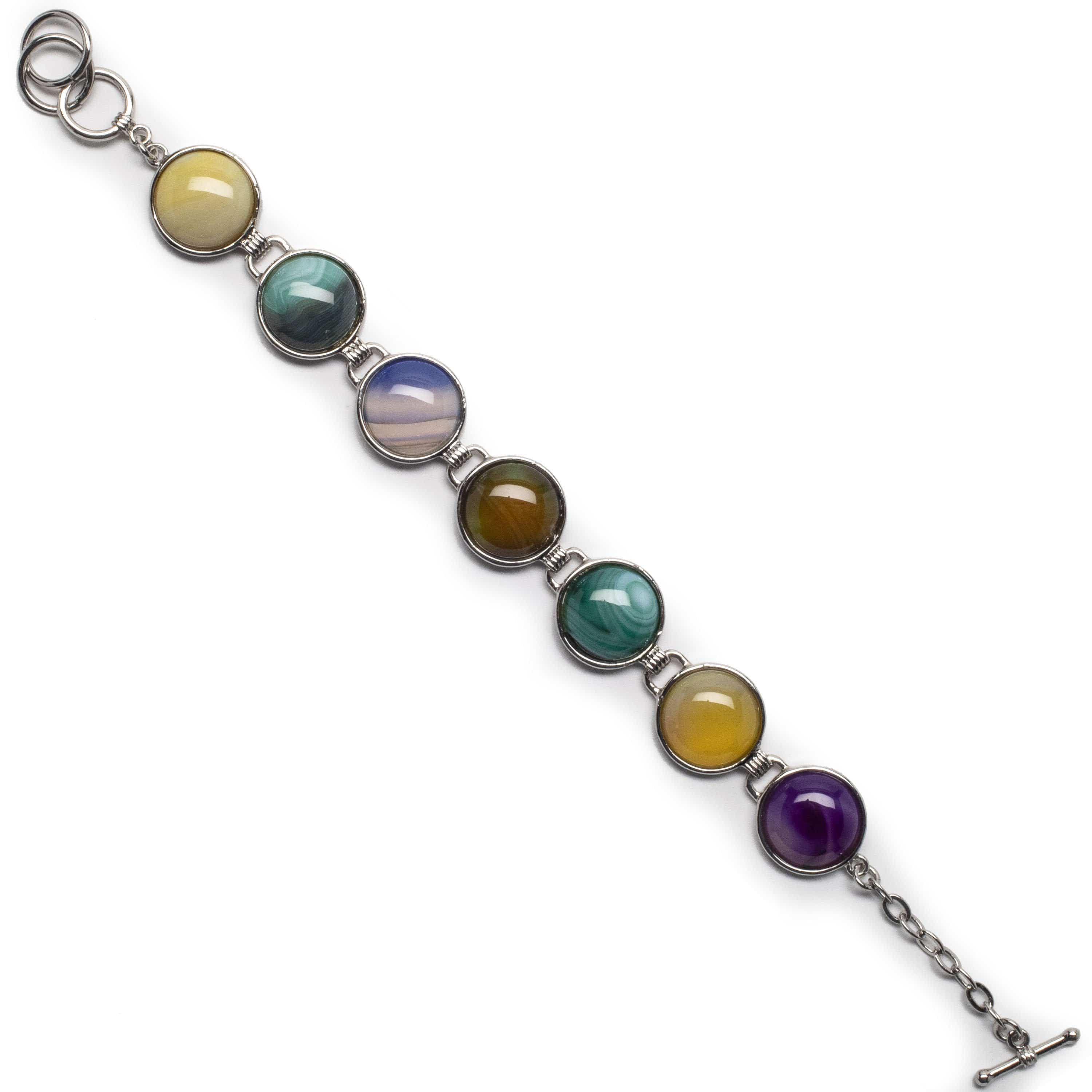 Kalifano Gemstone Bracelets Color Enhanced Agate Gemstone Bracelet RED-BGP-040