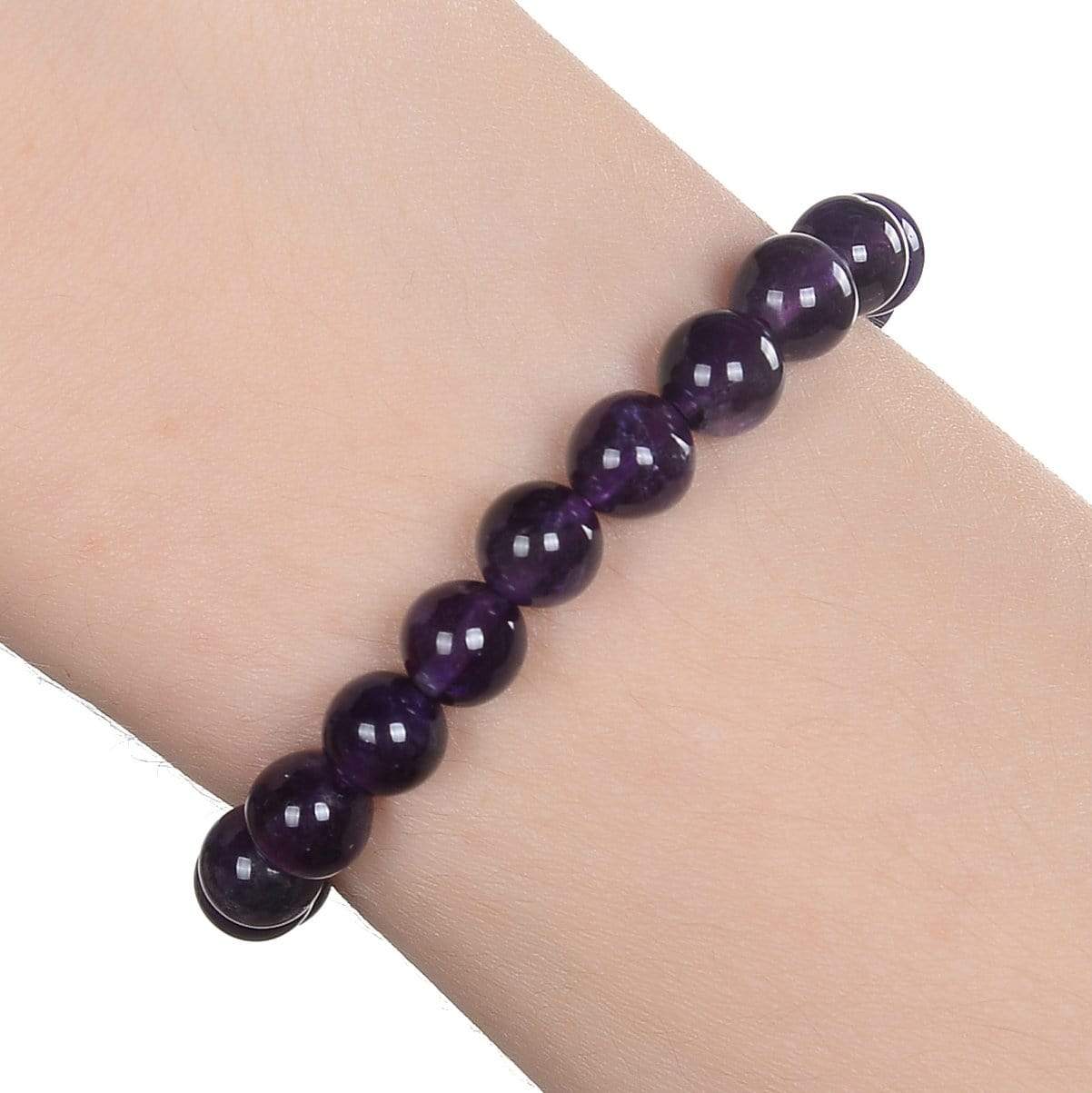 Kalifano Gemstone Bracelets Natural Amethyst small beaded Gemstone Bracelet B6-AM