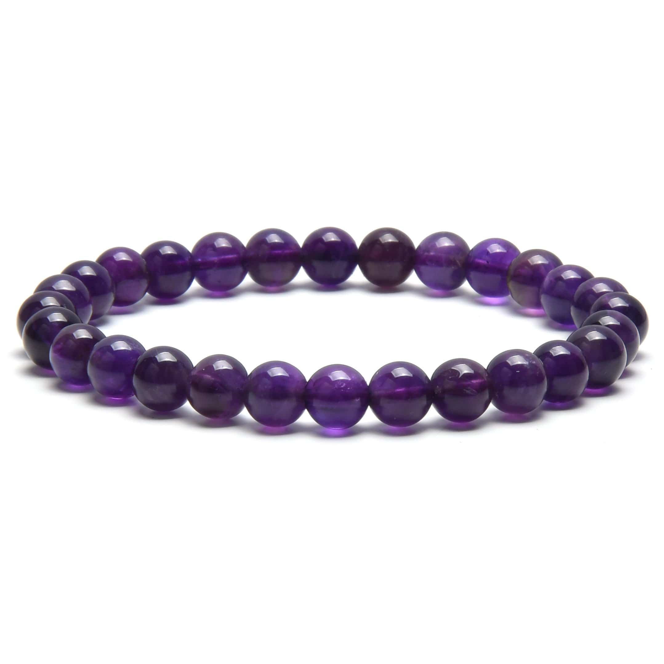 Kalifano Gemstone Bracelets Natural Amethyst small beaded Gemstone Bracelet B6-AM