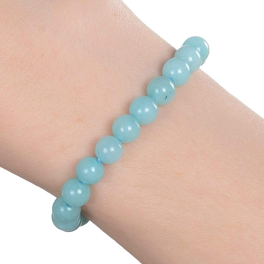 Kalifano Gemstone Bracelets Natural Blue Amazonite small beaded Gemstone Bracelet B6-AZ