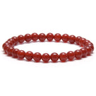 Natural Carnelian 6 mm Beaded Gemstone Bracelet