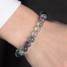 Natural Fluorite 8 mm Beaded Gemstone Bracelet