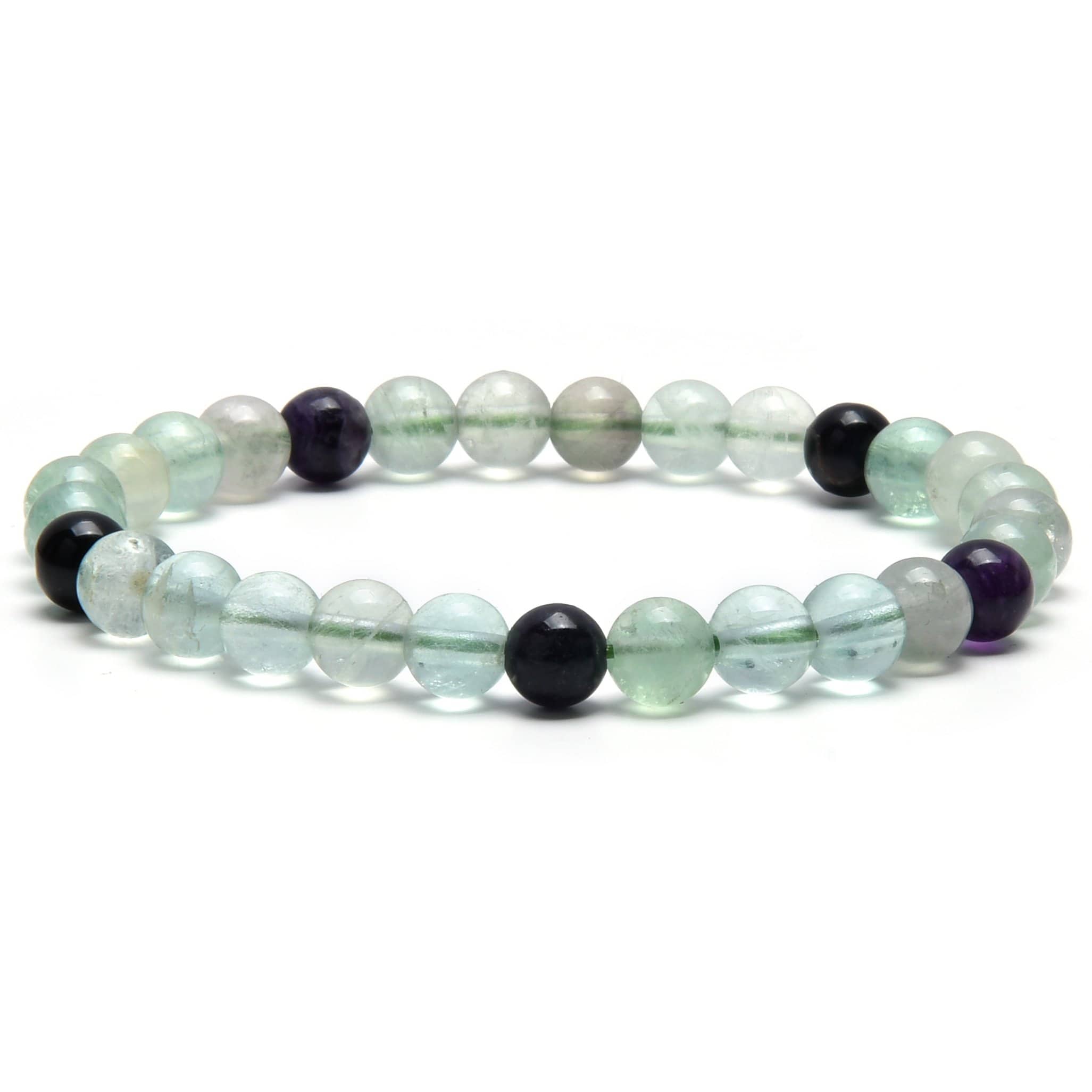 Kalifano Gemstone Bracelets Natural Fluorite small beaded Gemstone Bracelet B6-FL