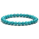 Natural Green Turquoise 6 mm Beaded Gemstone Bracelet