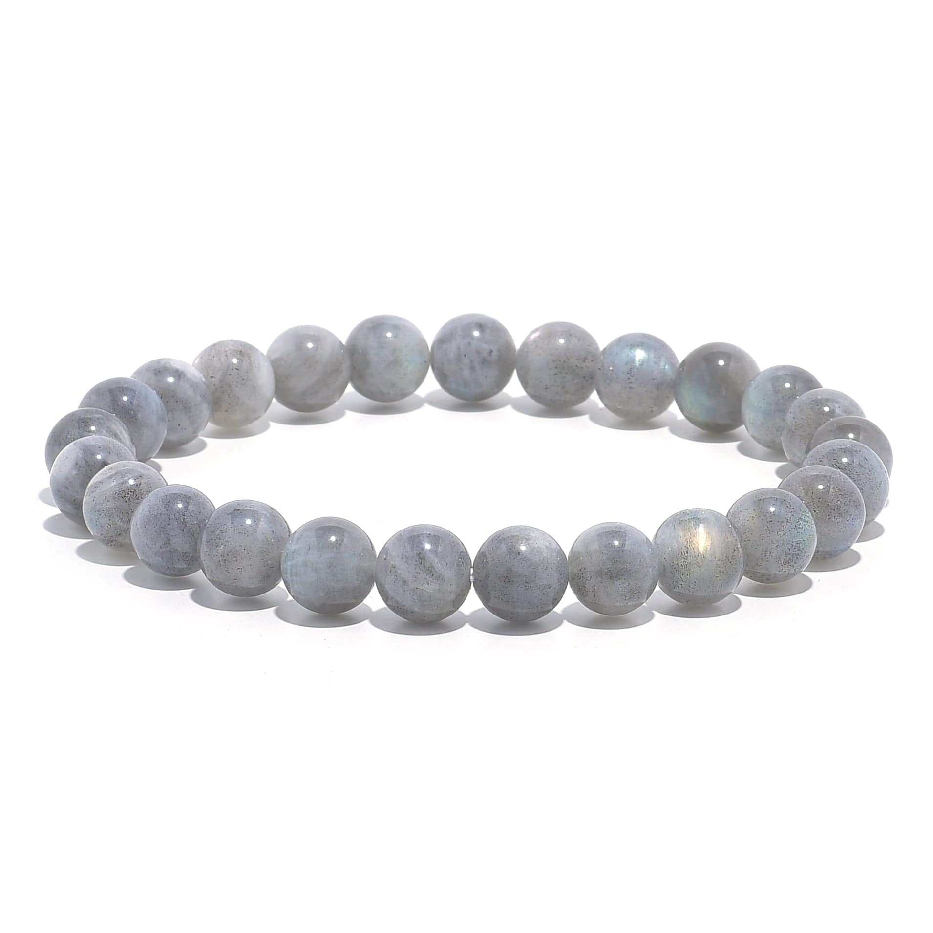 Kalifano Gemstone Bracelets Natural Labradorite 8 mm Beaded Gemstone Bracelet