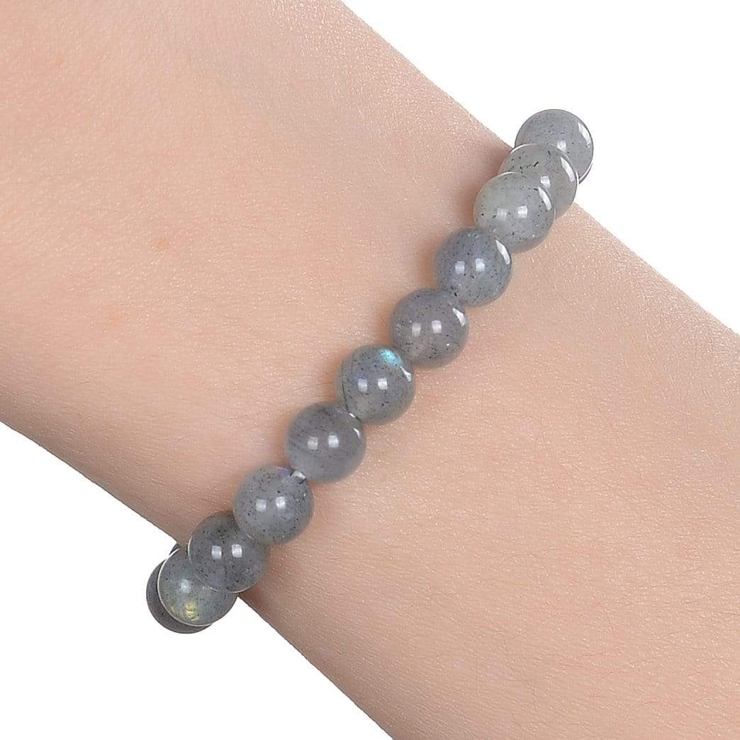 Kalifano Gemstone Bracelets Natural Labradorite small beaded Gemstone Bracelet B6-LB