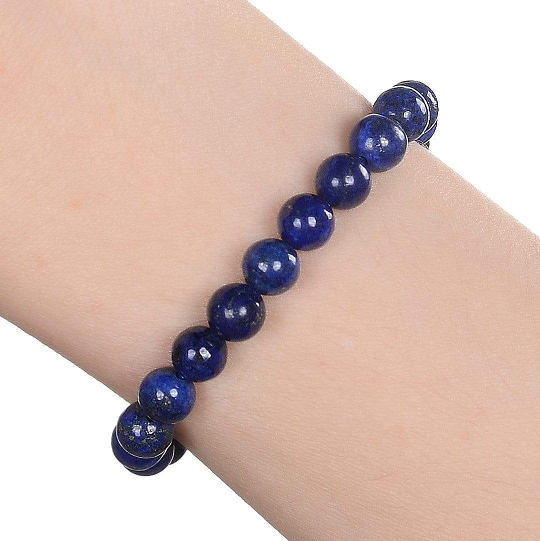 Kalifano Gemstone Bracelets Natural Lapis small beaded Gemstone Bracelet B6-LP