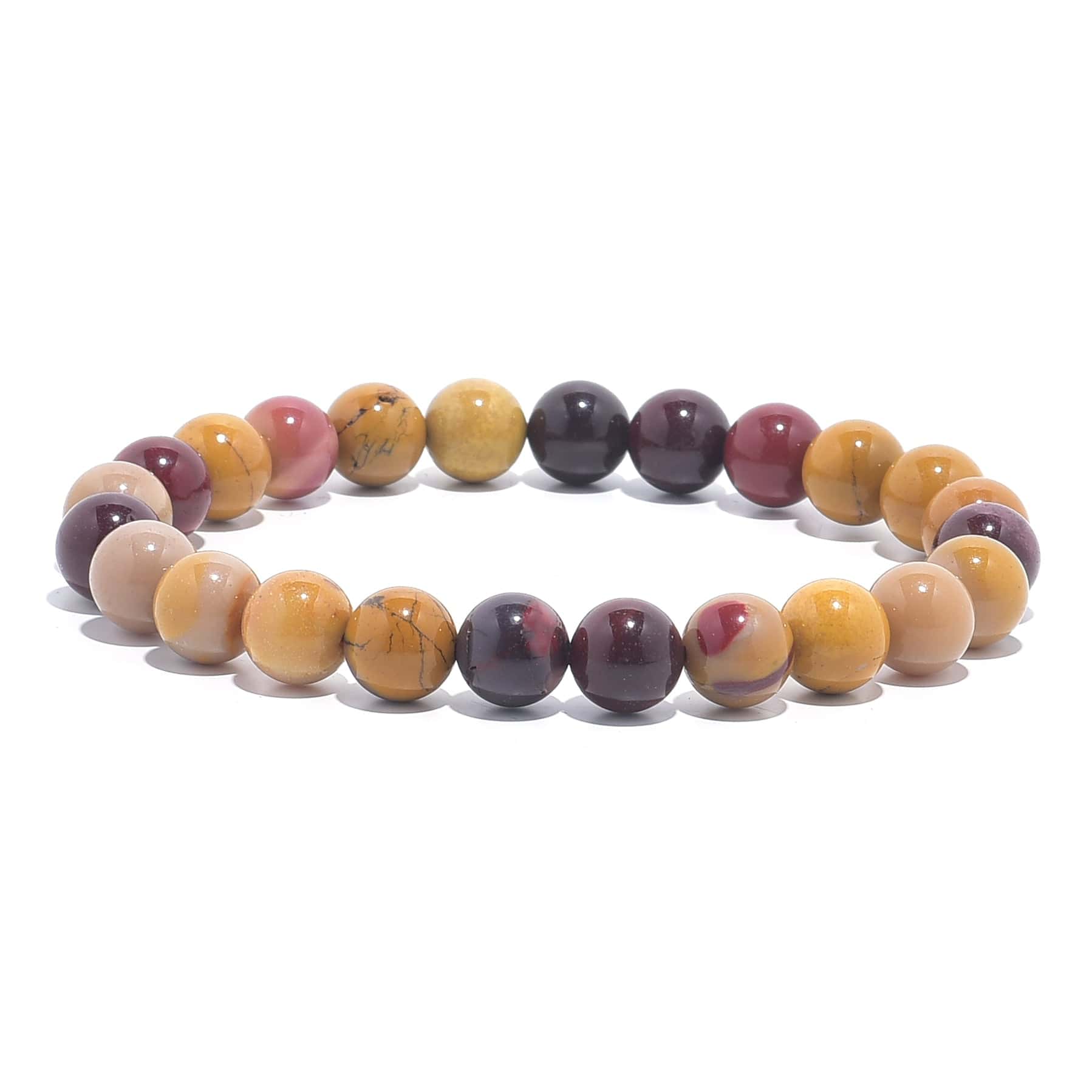 Kalifano Gemstone Bracelets Natural Mookaite 8 mm Beaded Gemstone Bracelet