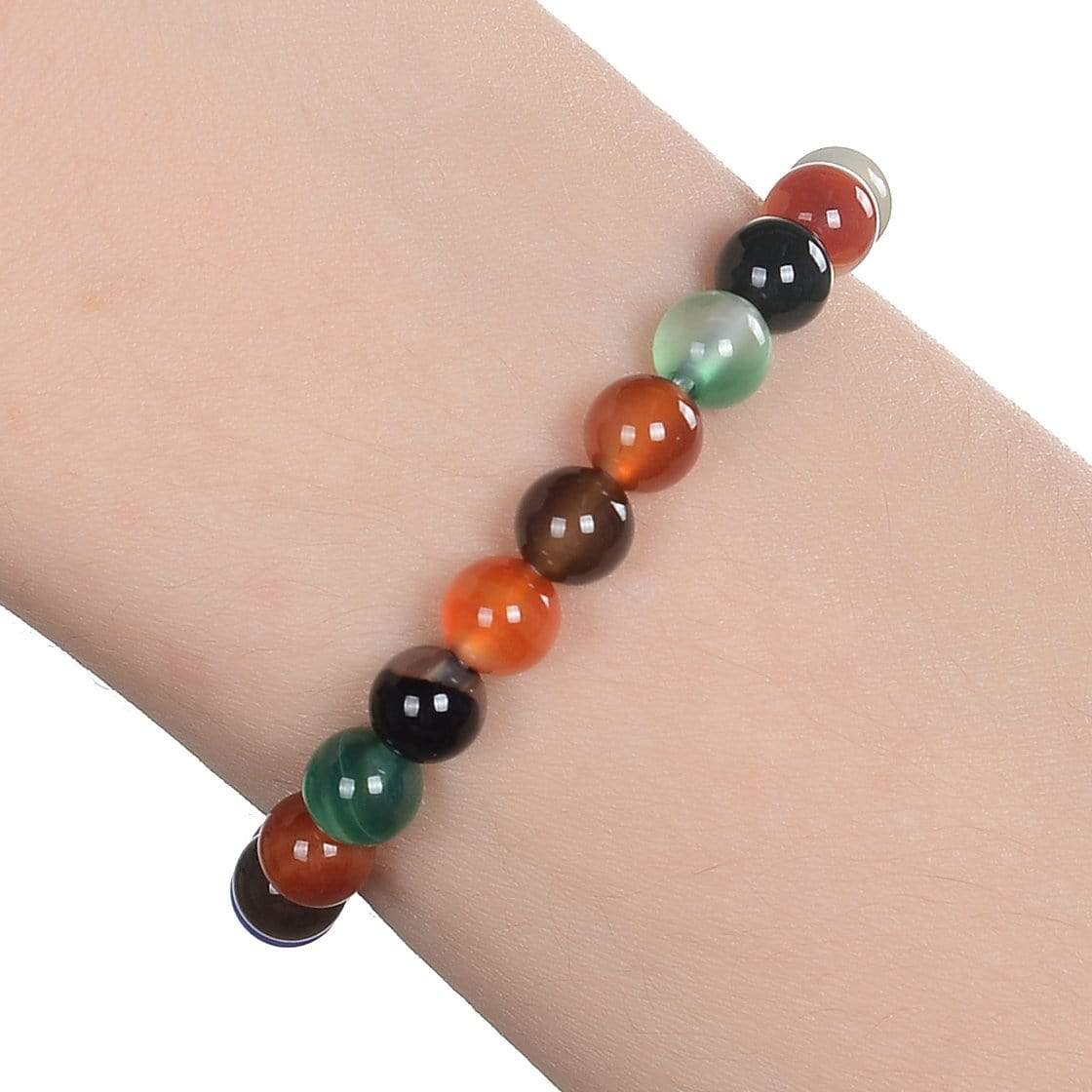 Kalifano Gemstone Bracelets Natural Multi Agate small beaded Gemstone Bracelet B6-MT