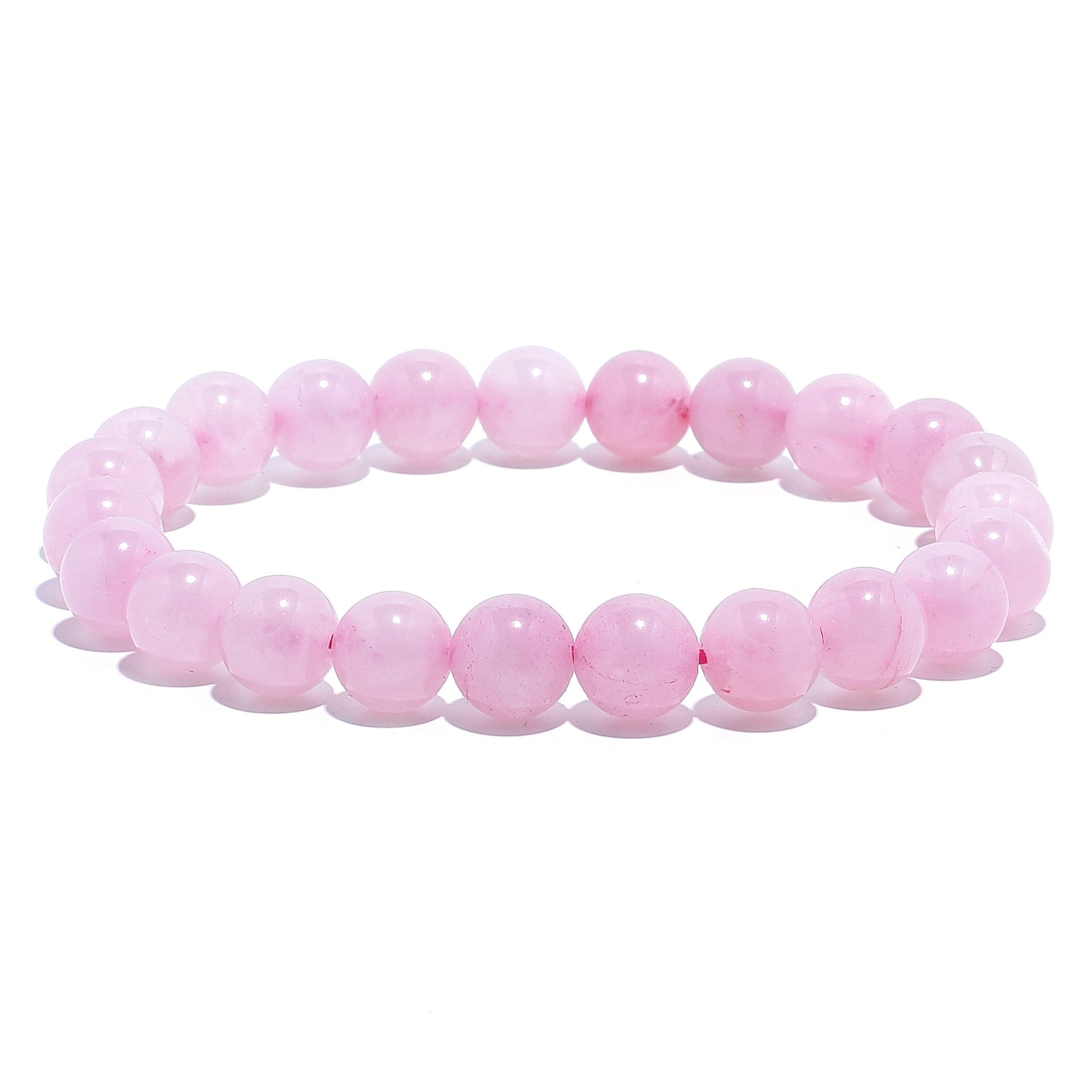 Kalifano Gemstone Bracelets Natural Rose Quartz 8 mm Beaded Gemstone Bracelet