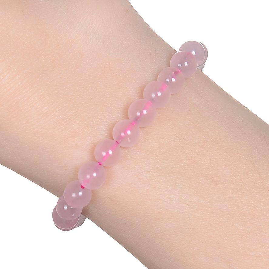 Kalifano Gemstone Bracelets Natural Rose Quartz small beaded Gemstone Bracelet B6-RQ