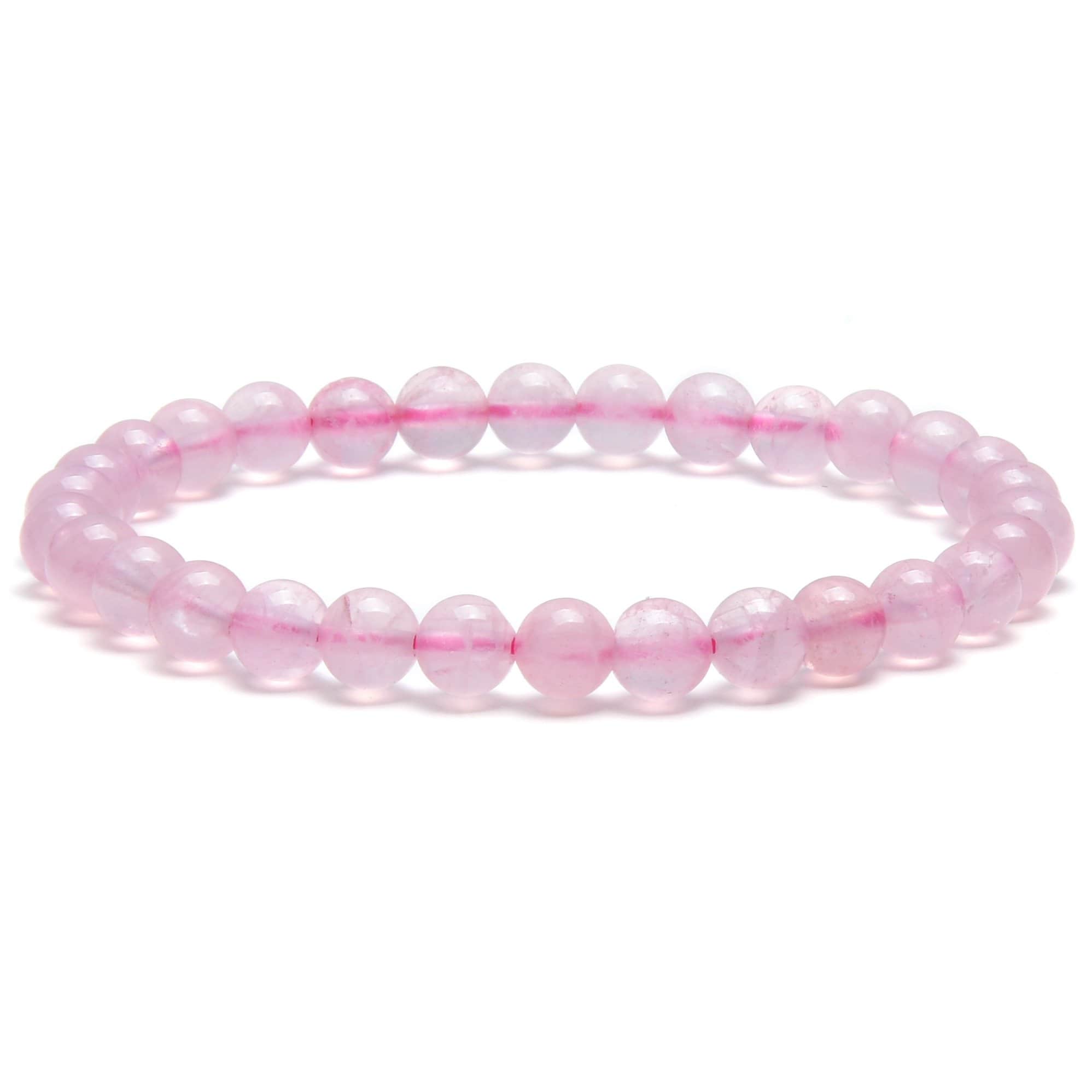 Kalifano Gemstone Bracelets Natural Rose Quartz small beaded Gemstone Bracelet B6-RQ