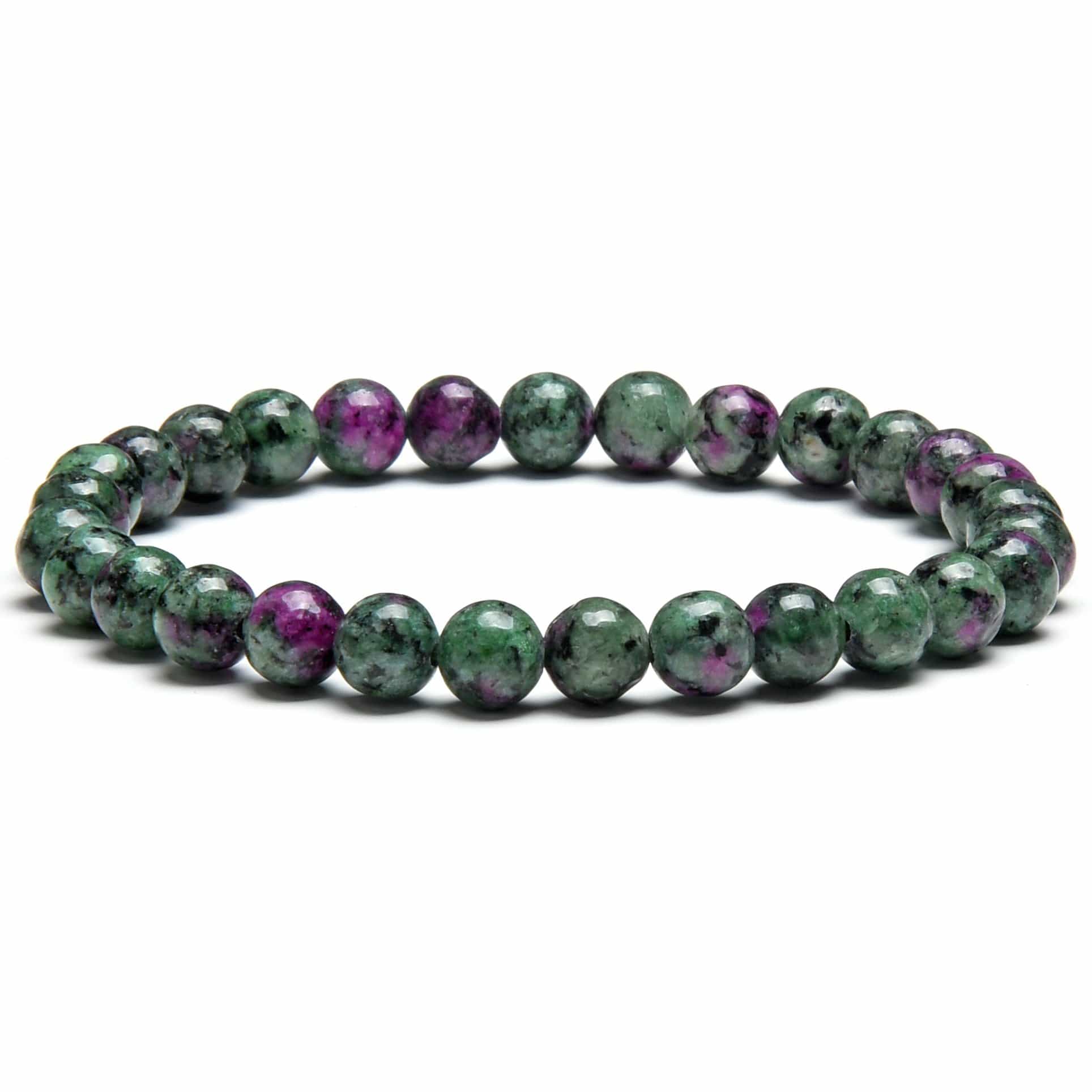 Kalifano Gemstone Bracelets Natural Ruby Zoisite small beaded Gemstone Bracelet B6-RZ