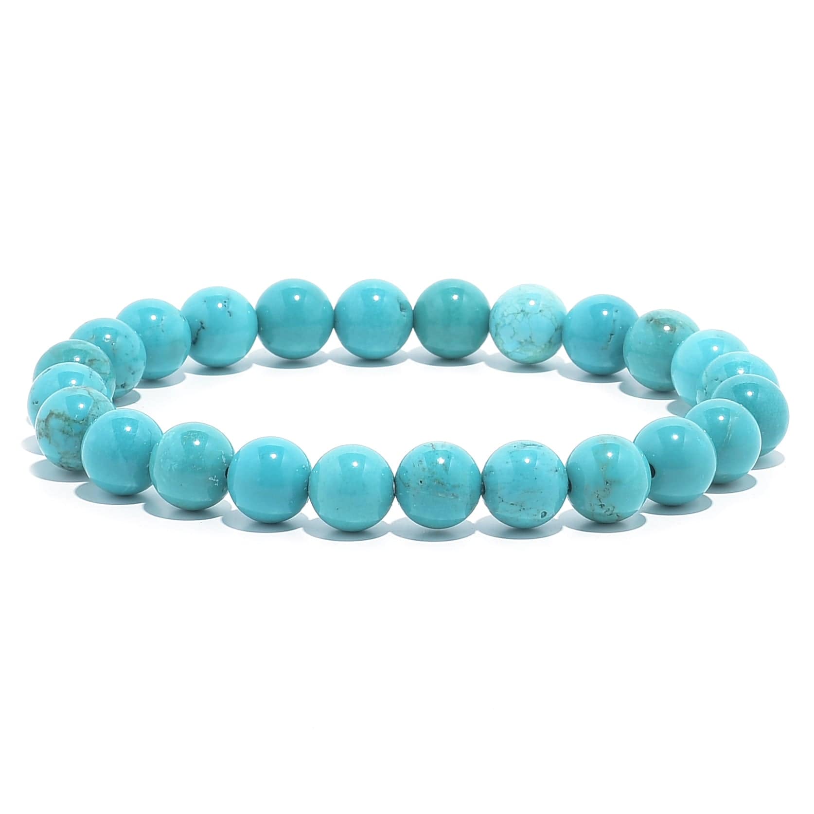 Kalifano Gemstone Bracelets Turquoise 8 mm Beaded Gemstone Bracelet