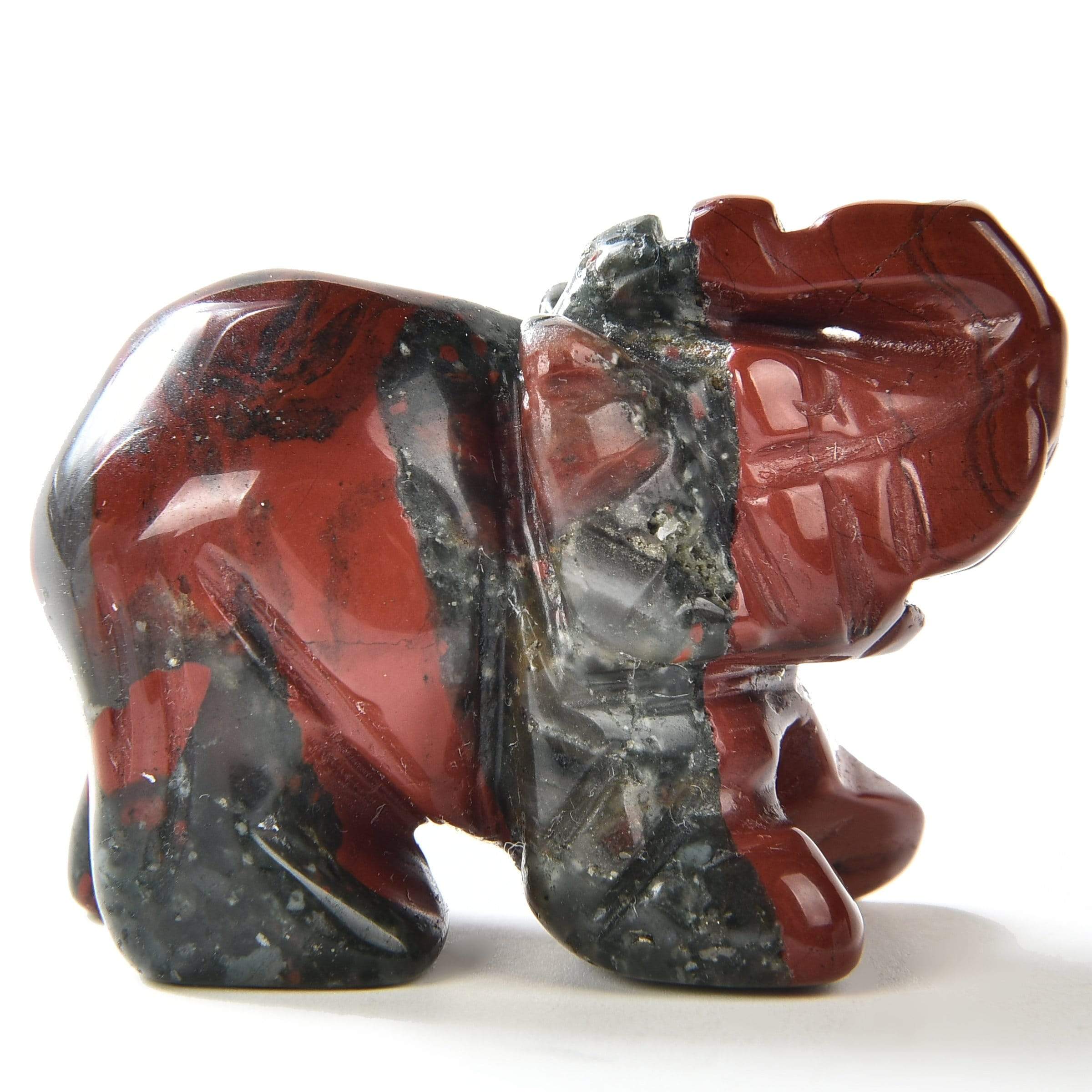 Bloodstone Elephant 1.5" Natural Gemstone Carving