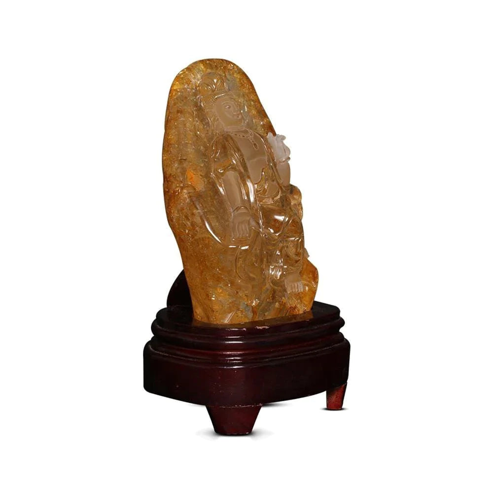 Kalifano Gemstone Carvings CARV3900.004 - Buddha Carving- Quartz Brazil 2,000 Grams CARV3900.004