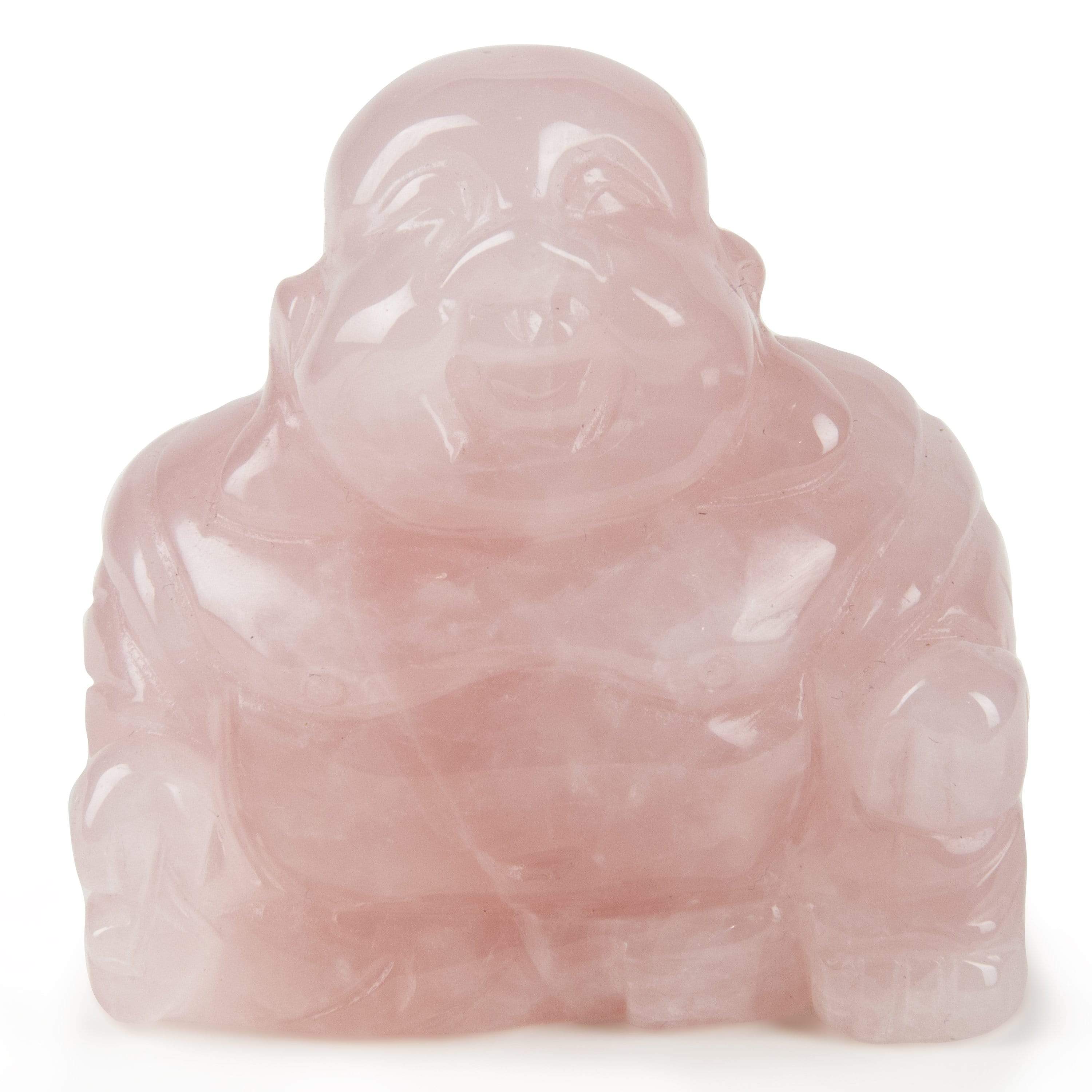 Kalifano Gemstone Carvings CV55-B-RQ - Rose Quartz Budha 2.5" Gemstone Carving CV55-B-RQ