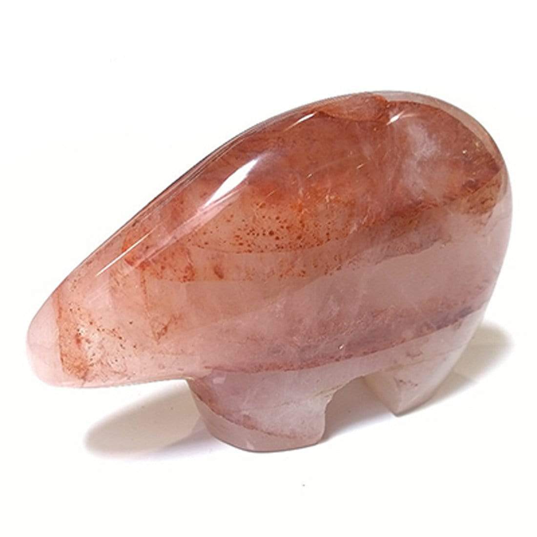 Kalifano Gemstone Carvings GC-BR-FIREQUARTZ - Fire Quartz Gem Bear - Madagascar GC-BR-FIREQUARTZ