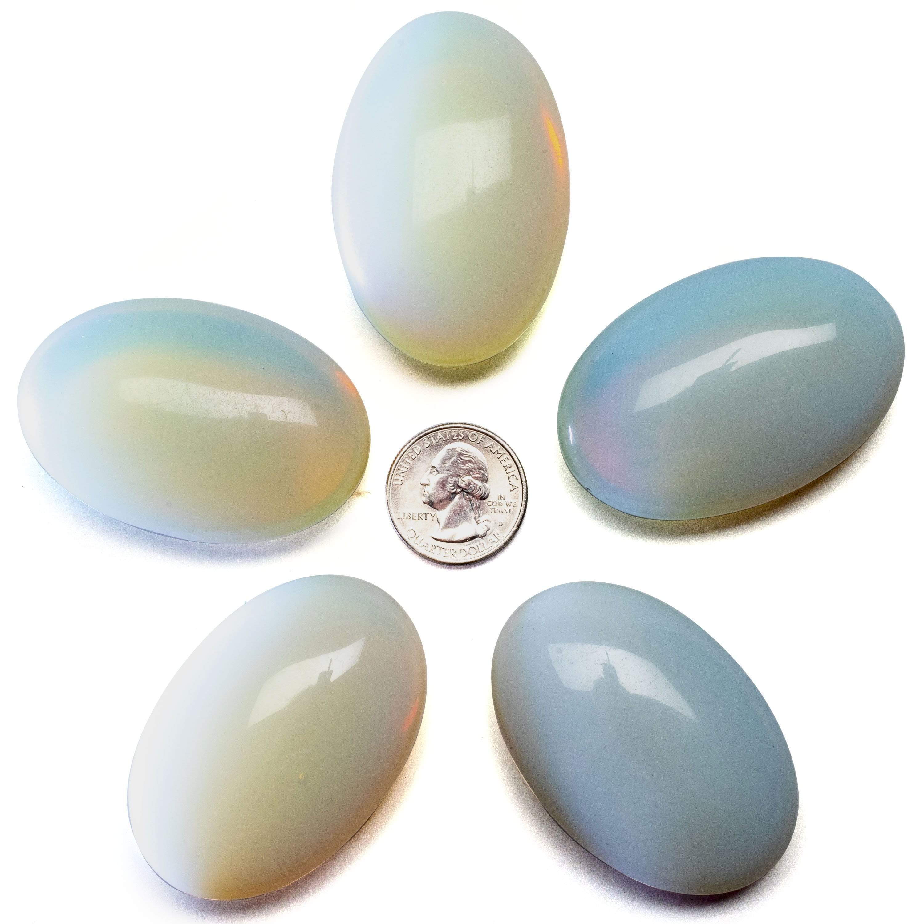 Kalifano Gemstone Carvings Moonstone Palm Stone PS60-MS