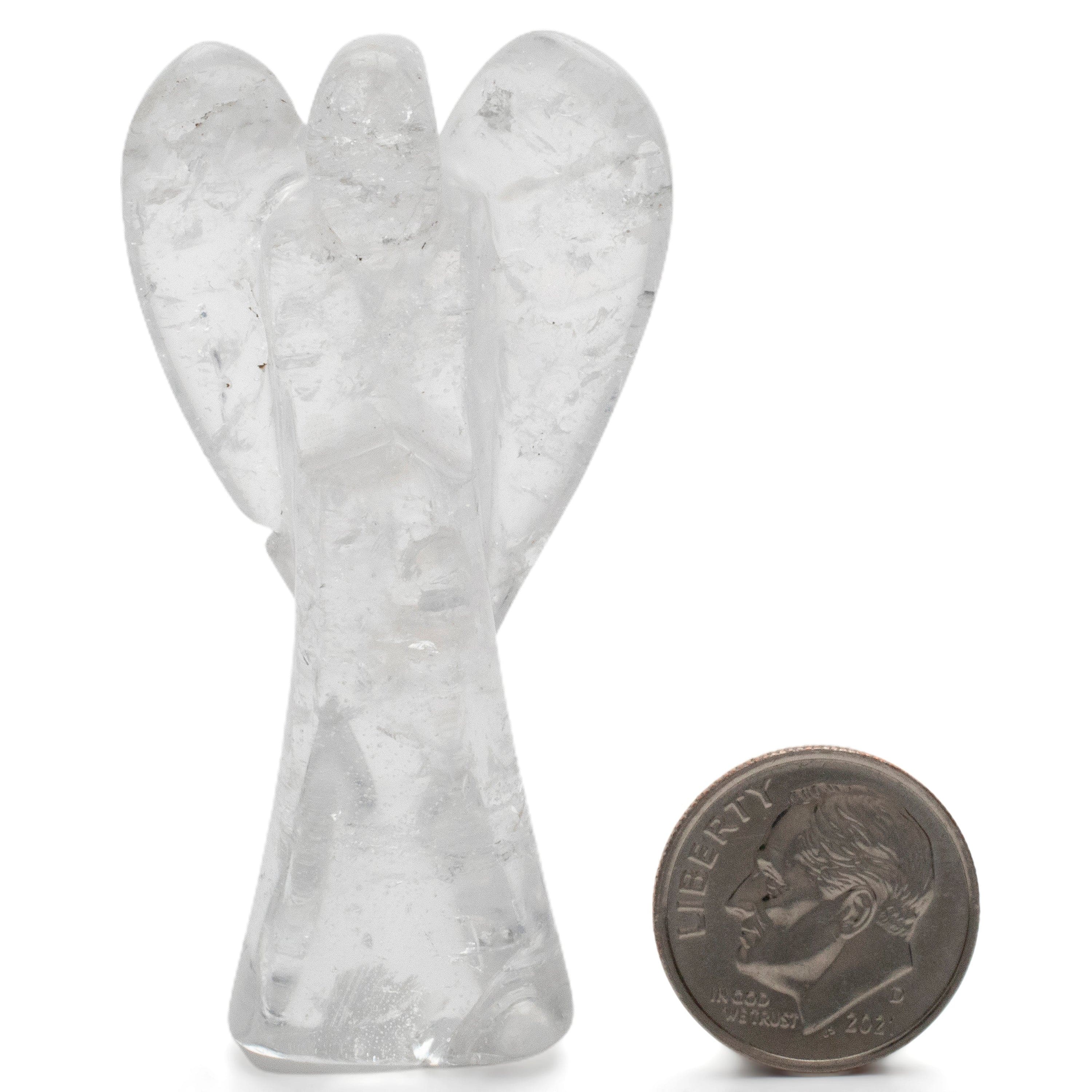 Kalifano Gemstone Carvings Natural Brazilian Quartz Angel Carving- 2.2" / 30g QZA-120