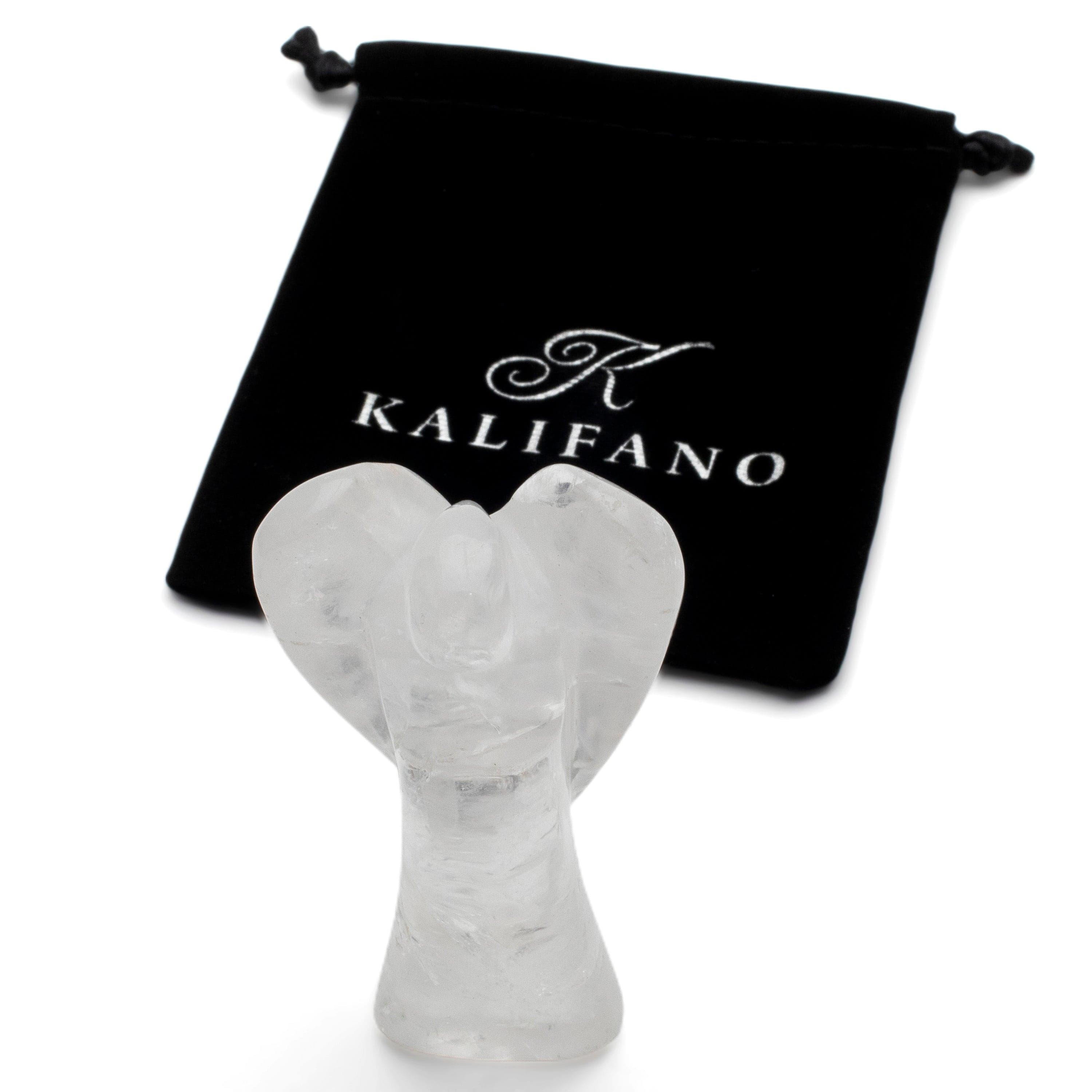 Kalifano Gemstone Carvings Natural Brazilian Quartz Angel Carving - 3.5" / 160g QZA-320