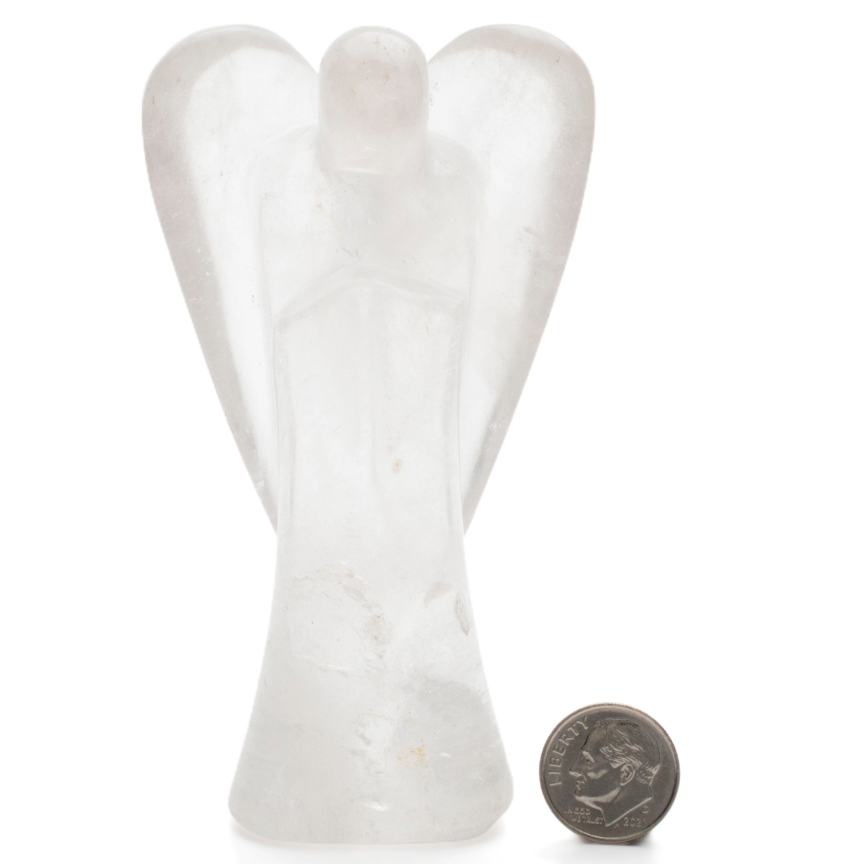 Kalifano Gemstone Carvings Natural Brazilian Quartz Angel Carving - 4” / 200g QZA-440