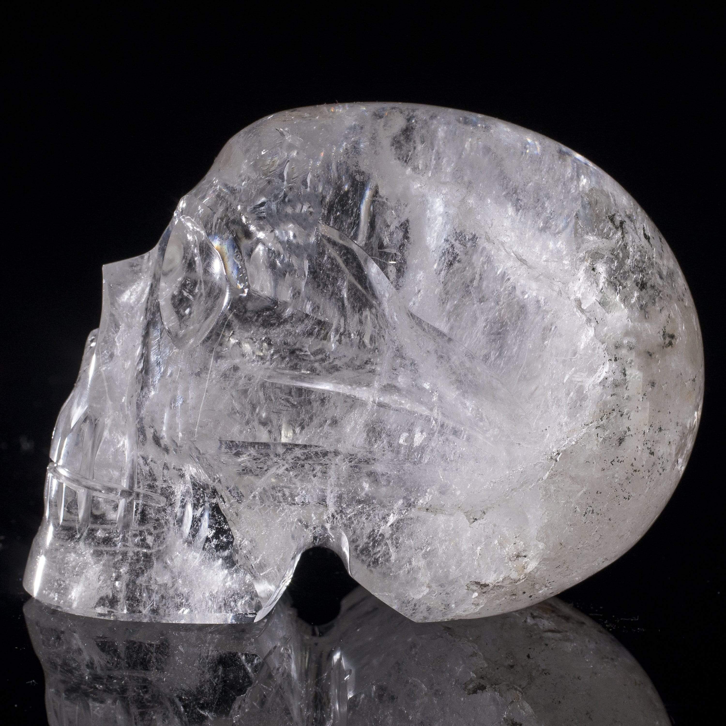 Kalifano Gemstone Carvings Natural Hand Carved Brazilian Quartz Skull - 3.2 in. / 3 lbs SK3300.002