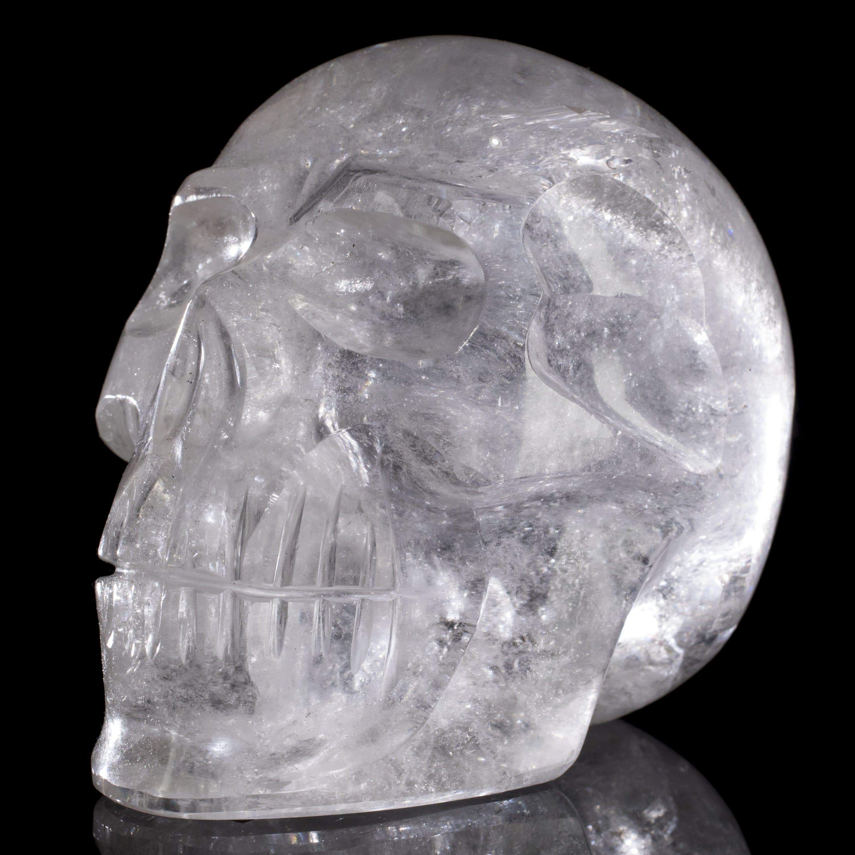 Kalifano Gemstone Carvings Natural Hand Carved Brazilian Quartz Skull - 4.3 in. / 4 lbs SK4500.001