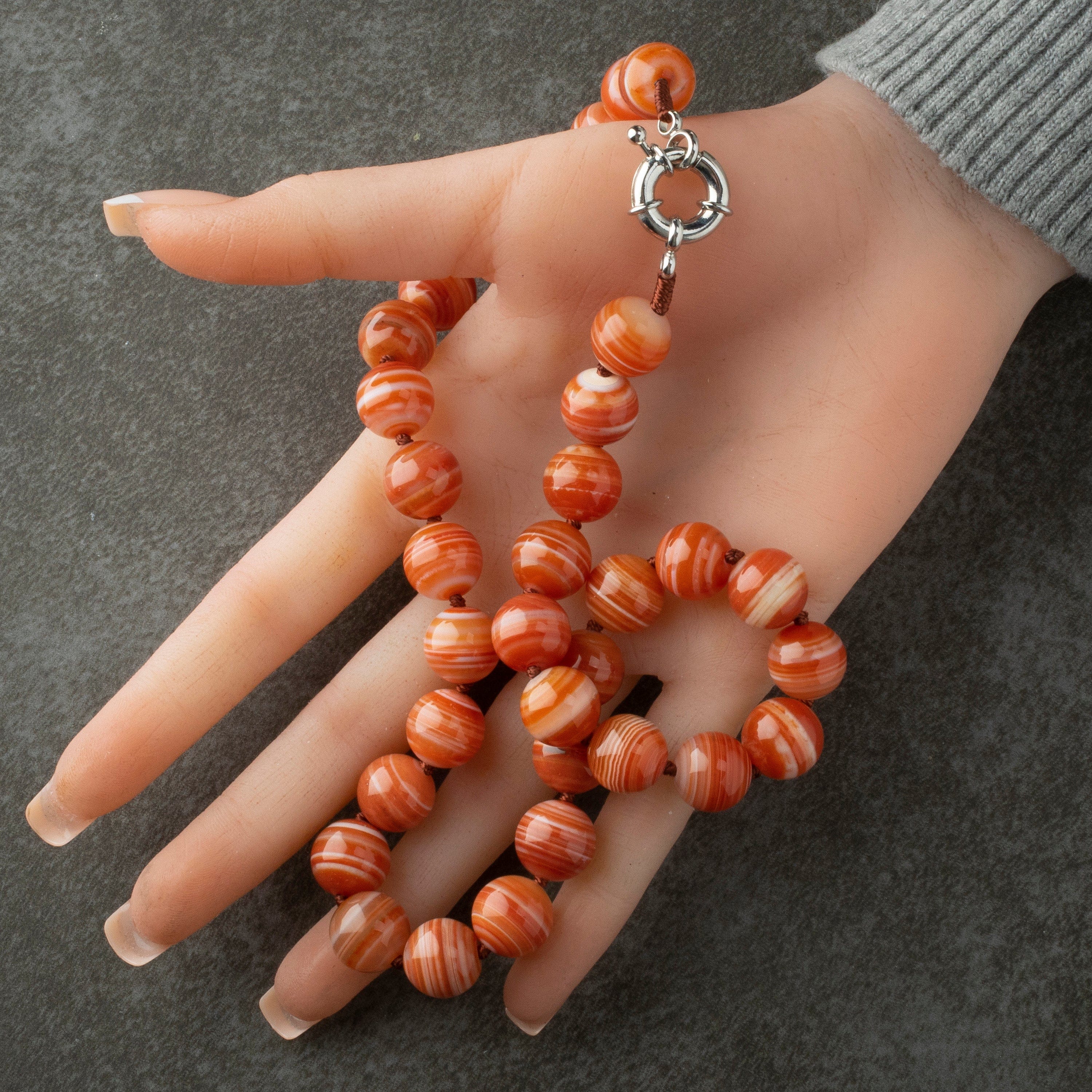 KALIFANO Gemstone Necklaces Carnelian Beads Gemstone Necklace GOLD-NGP-005