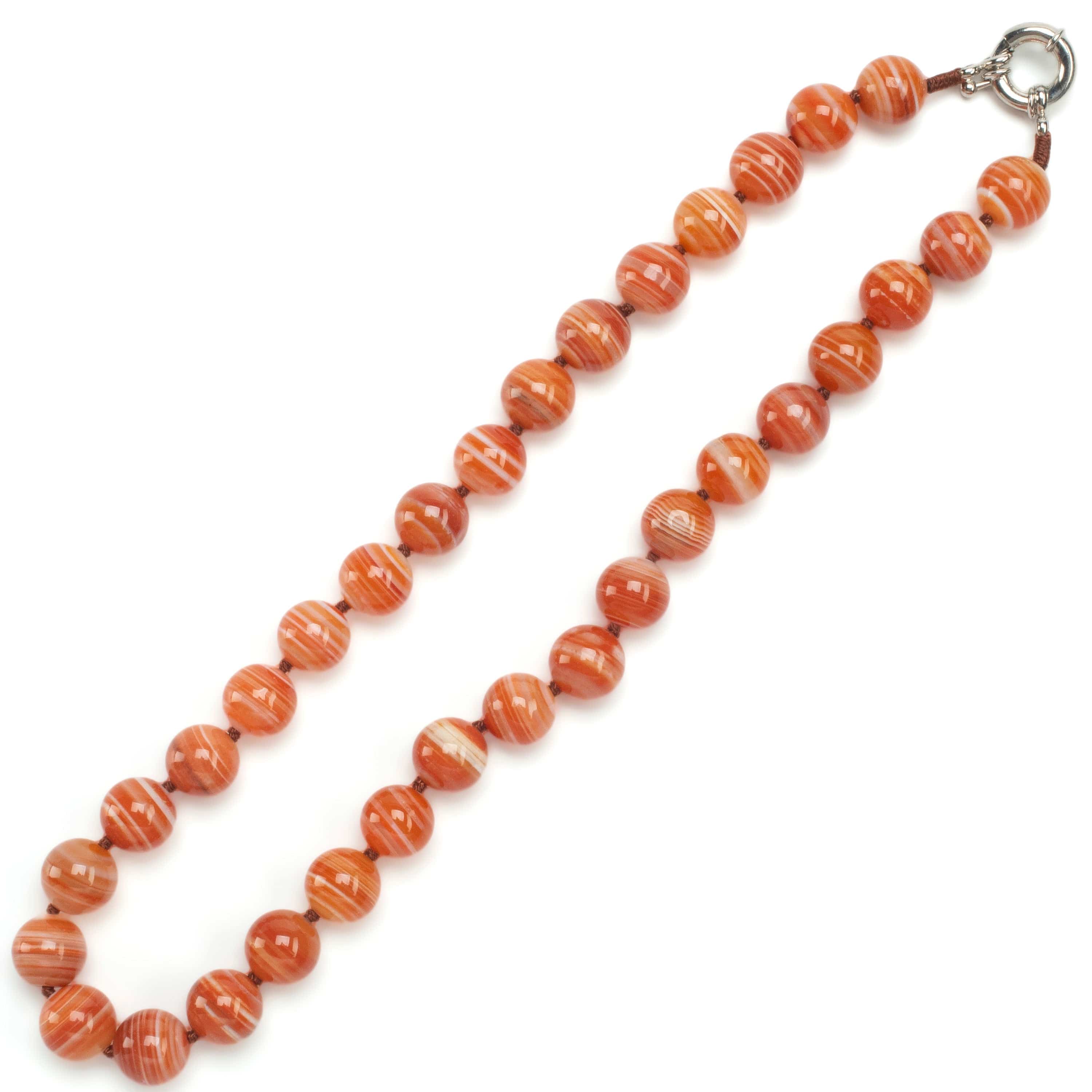 KALIFANO Gemstone Necklaces Carnelian Beads Gemstone Necklace GOLD-NGP-005