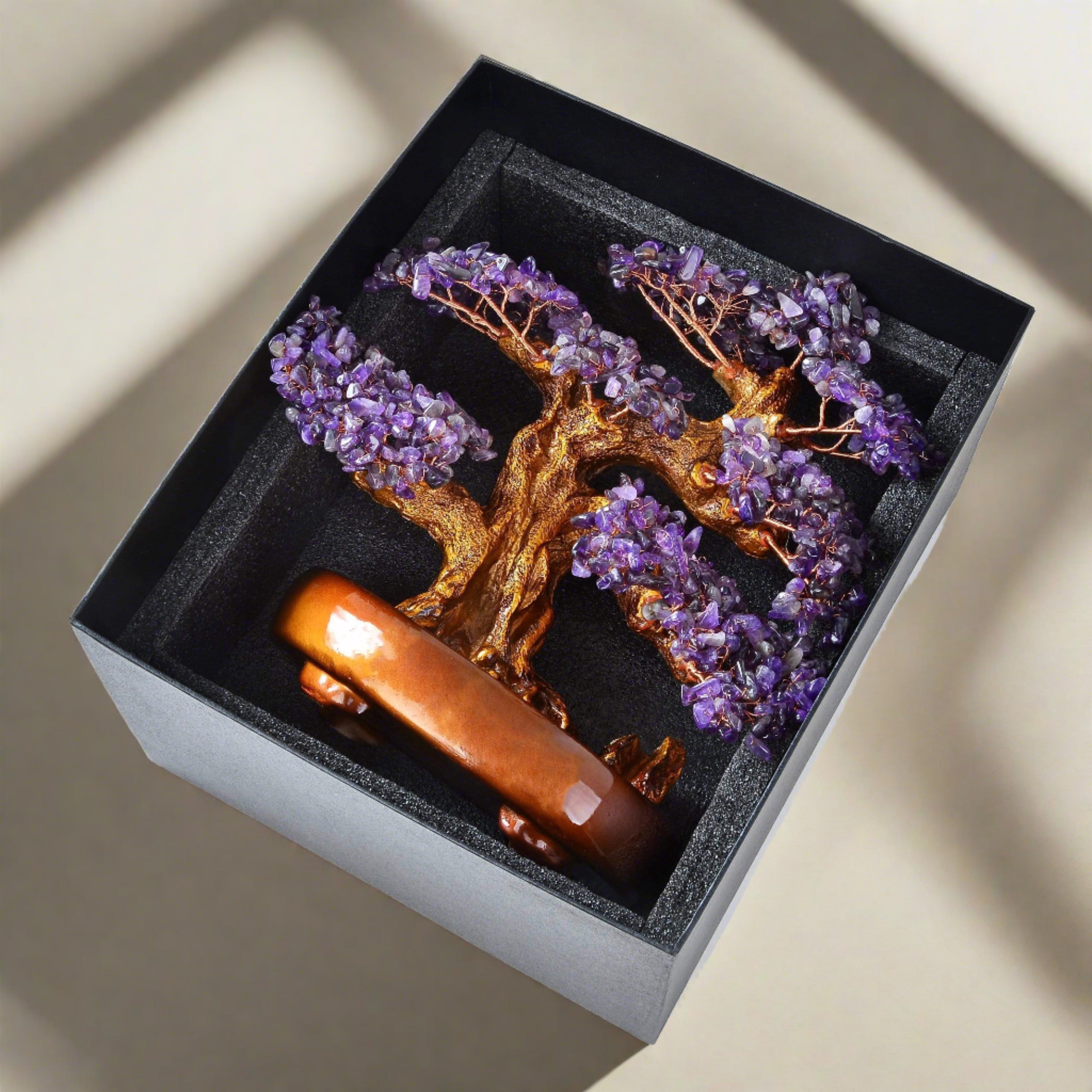 Kalifano Gemstone Trees Amethyst Bonsai Tree of Life with 1,251 Crystals K9150N-AM