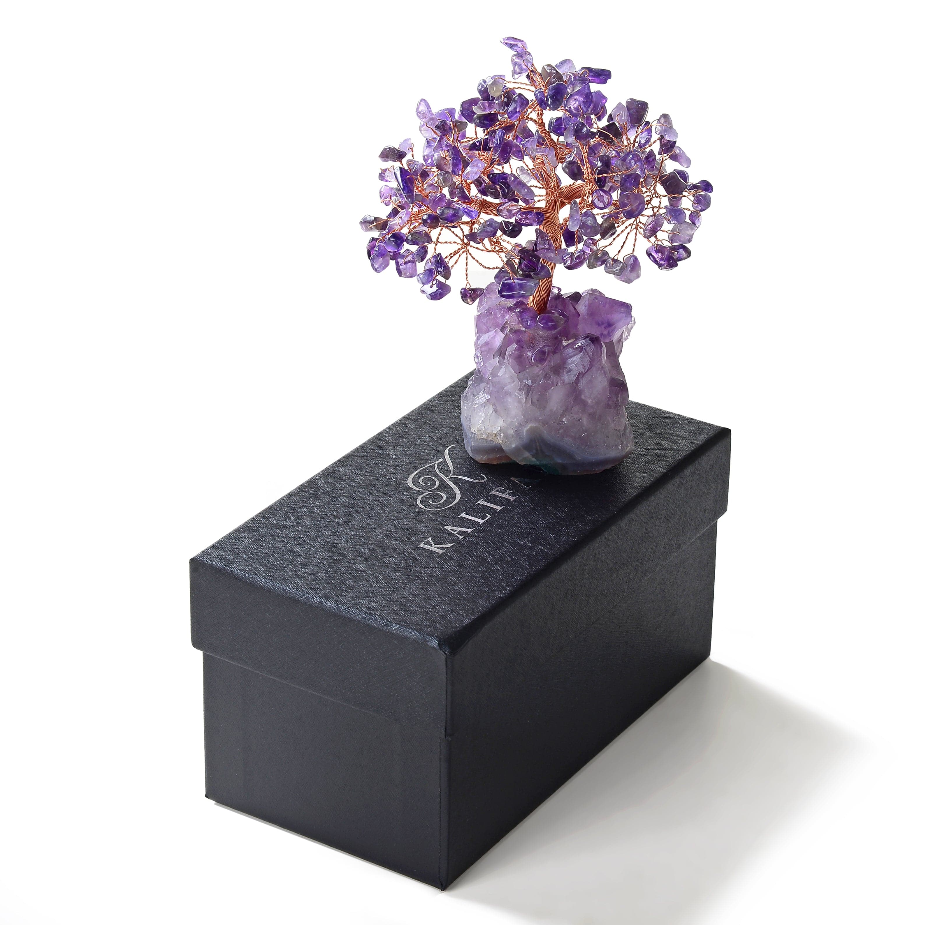 Kalifano Gemstone Trees Amethyst Natural Gemstone Tree of Life with Amethyst Geode Base K946-AM