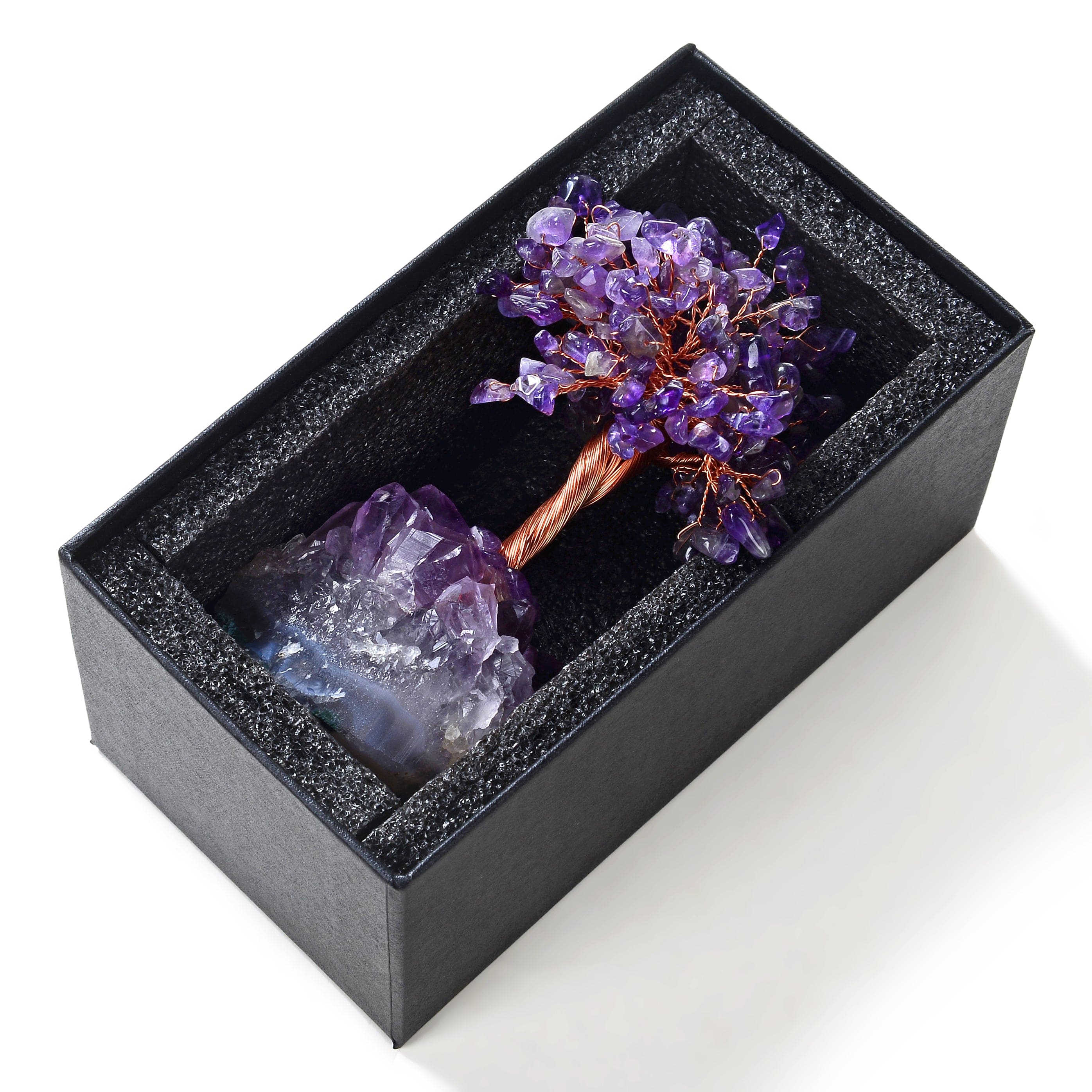 Kalifano Gemstone Trees Amethyst Natural Gemstone Tree of Life with Amethyst Geode Base K946-AM