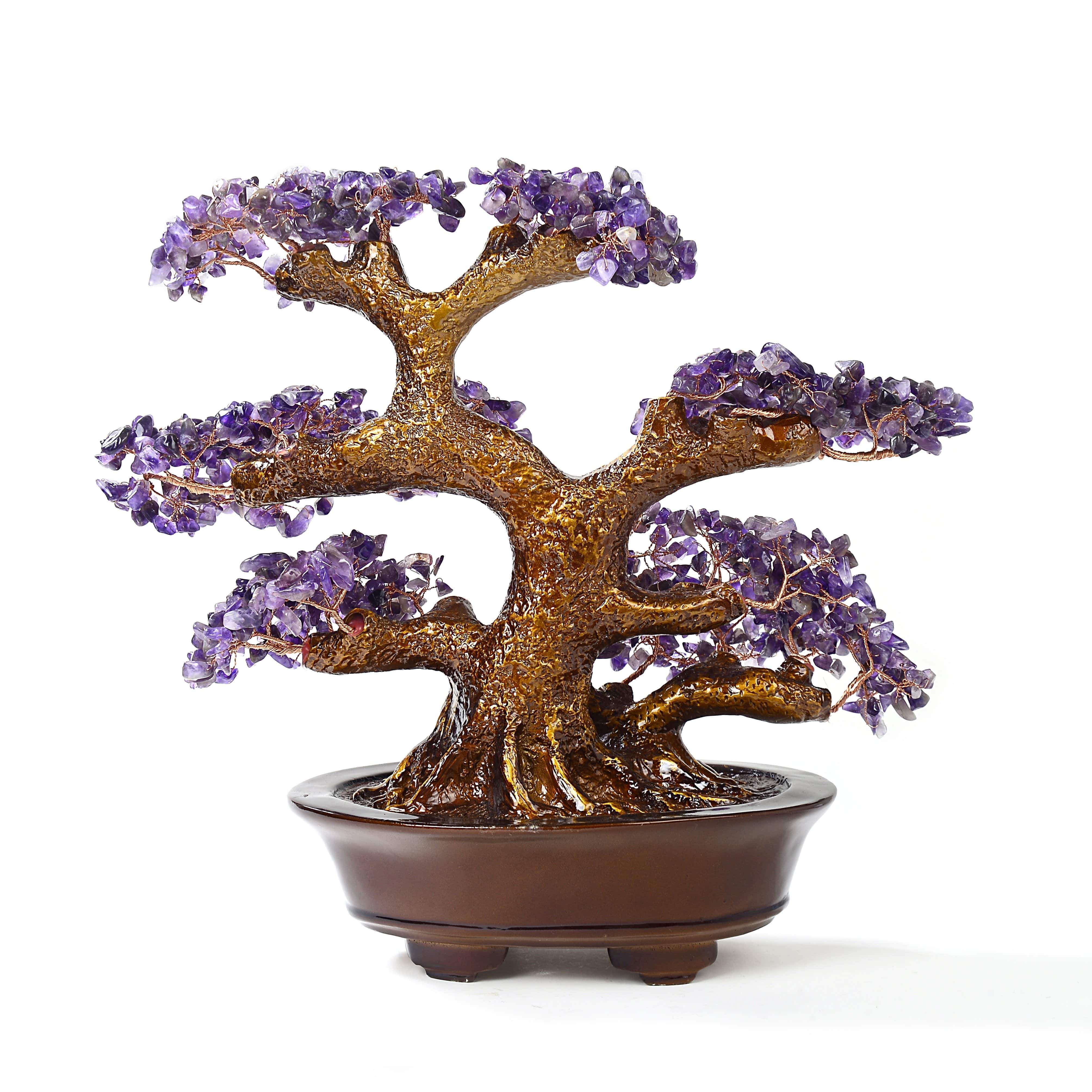 Kalifano Gemstone Trees Amethyst Tree of Life on Resin and Wood Base with 1,251 Natural Gemstones K9151-AM