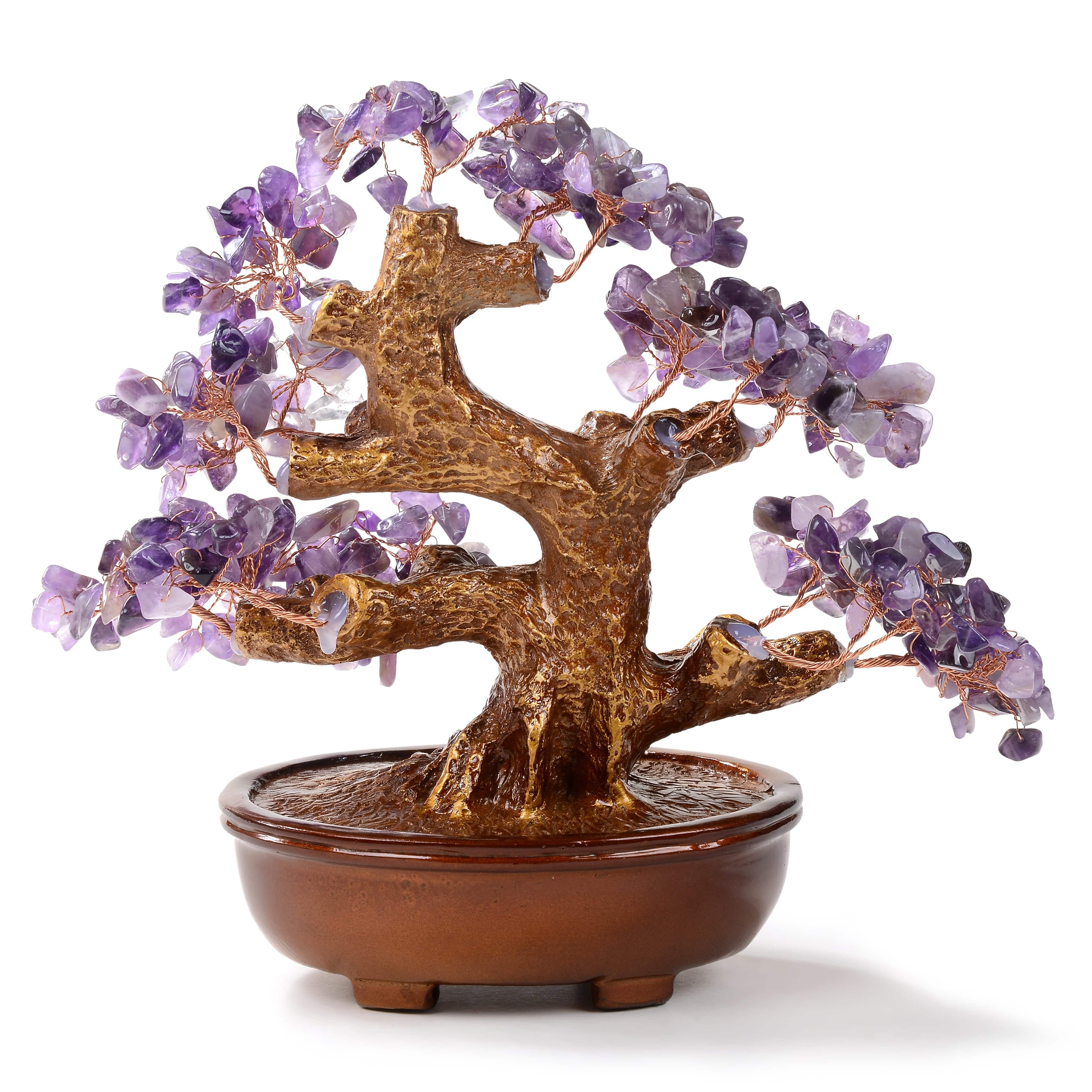 Kalifano Gemstone Trees Amethyst Tree of Life on Resin & Wood Base with 360 Natural Gemstones K944-AM