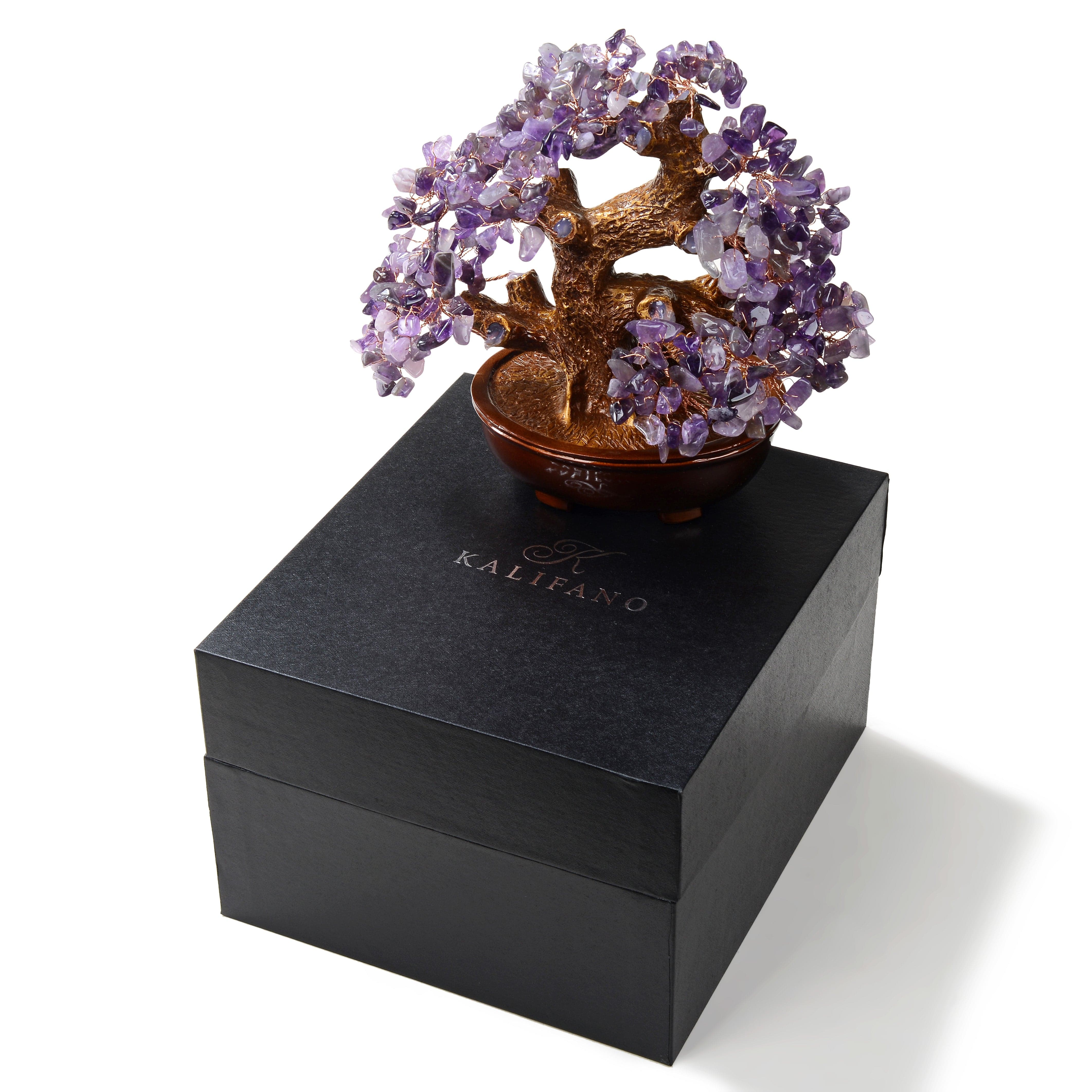 Kalifano Gemstone Trees Amethyst Tree of Life on Resin & Wood Base with 360 Natural Gemstones K944-AM