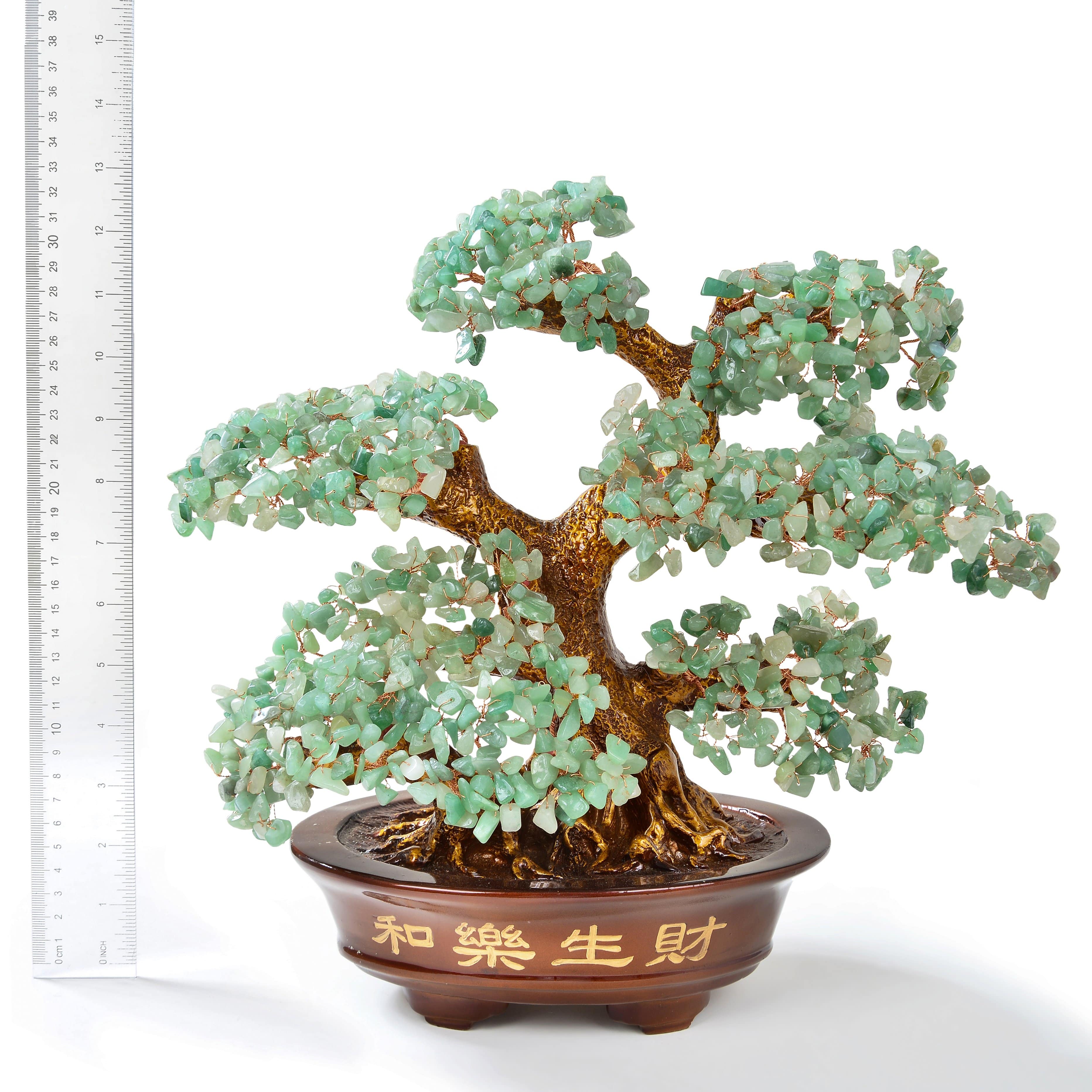 Kalifano Gemstone Trees Aventurine Tree of Life on Resin and Wood Base with 1,251 Natural Gemstones K9151-AV