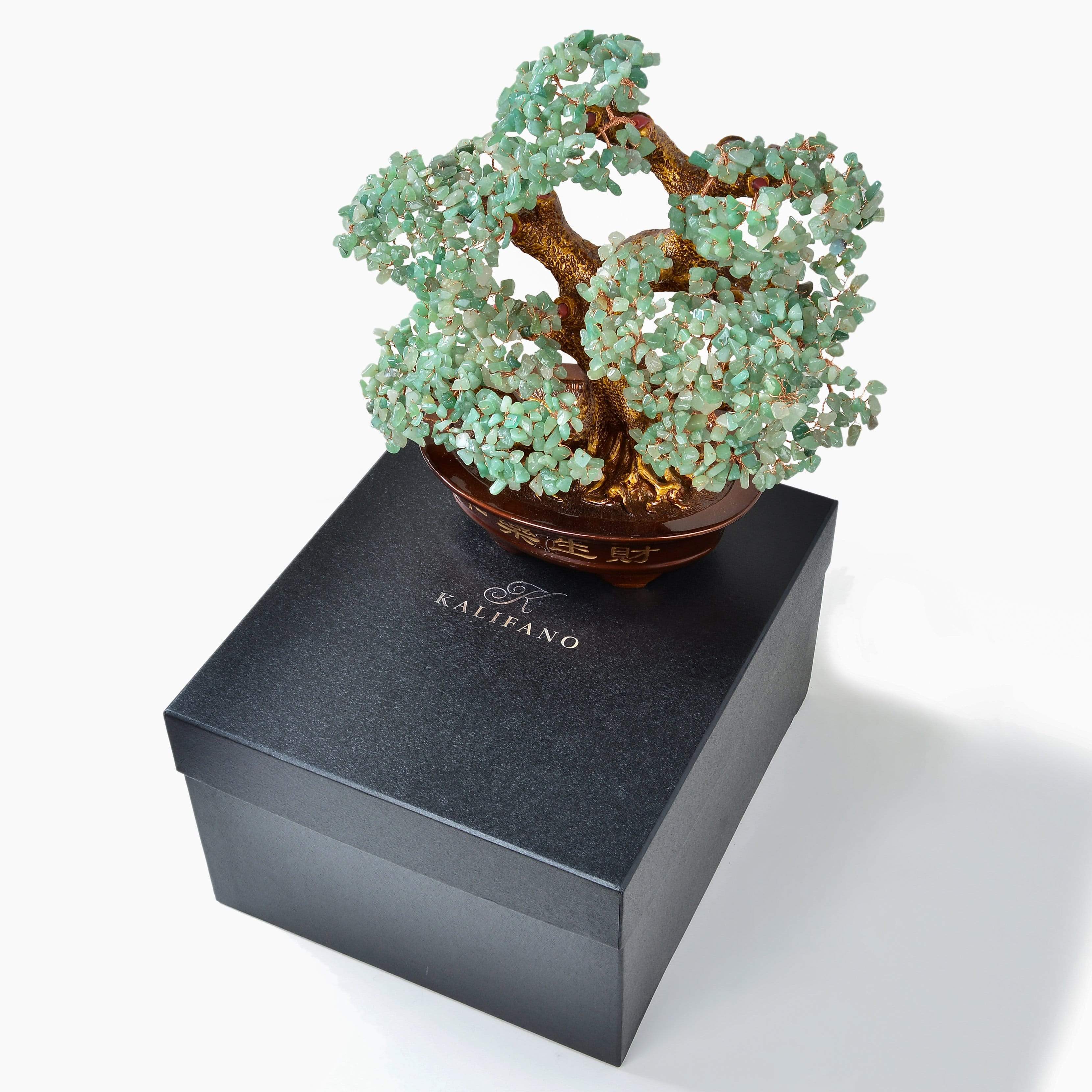 Kalifano Gemstone Trees Aventurine Tree of Life on Resin and Wood Base with 1,251 Natural Gemstones K9151-AV