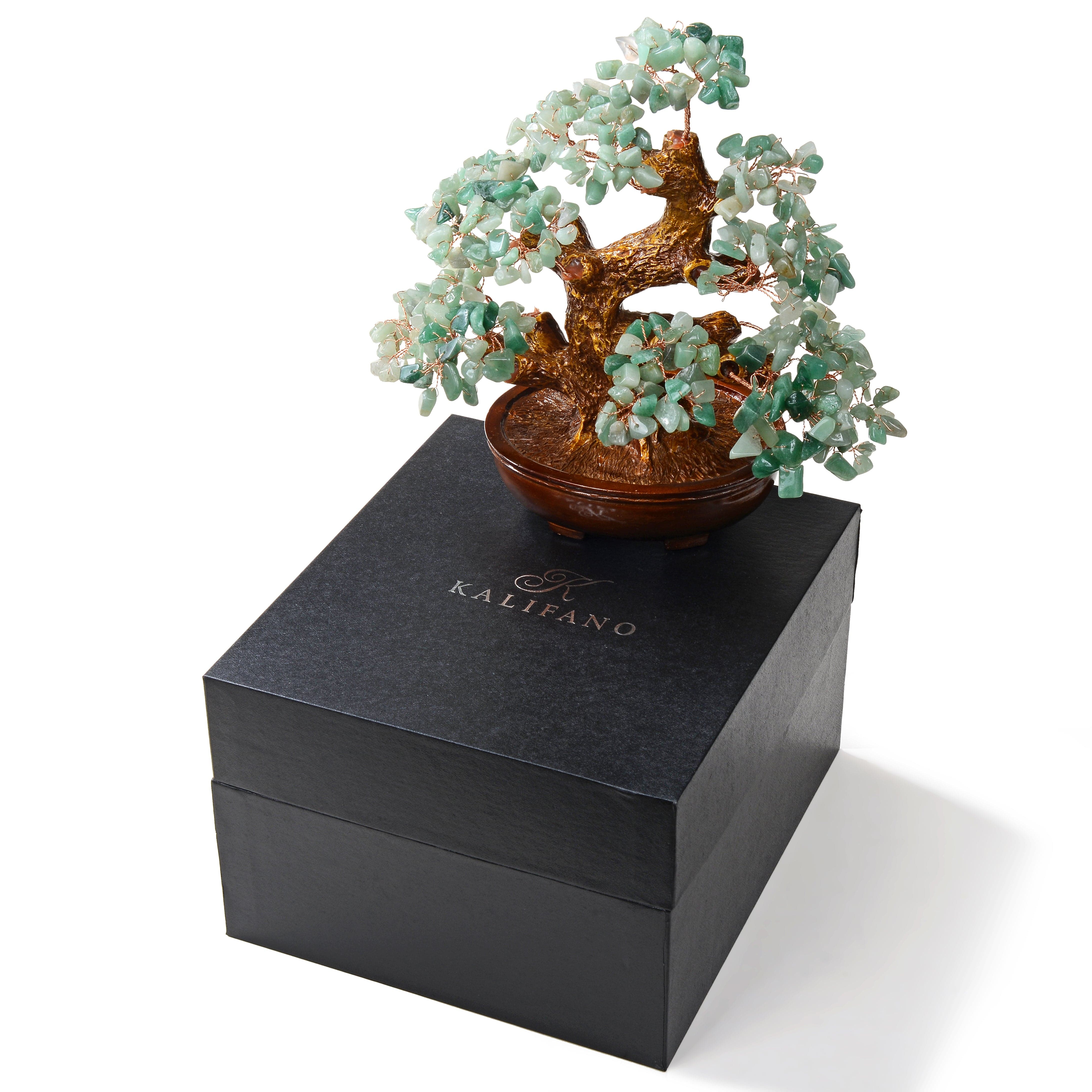 Kalifano Gemstone Trees Aventurine Tree of Life on Resin & Wood Base with 360 Natural Gemstones K944-AV