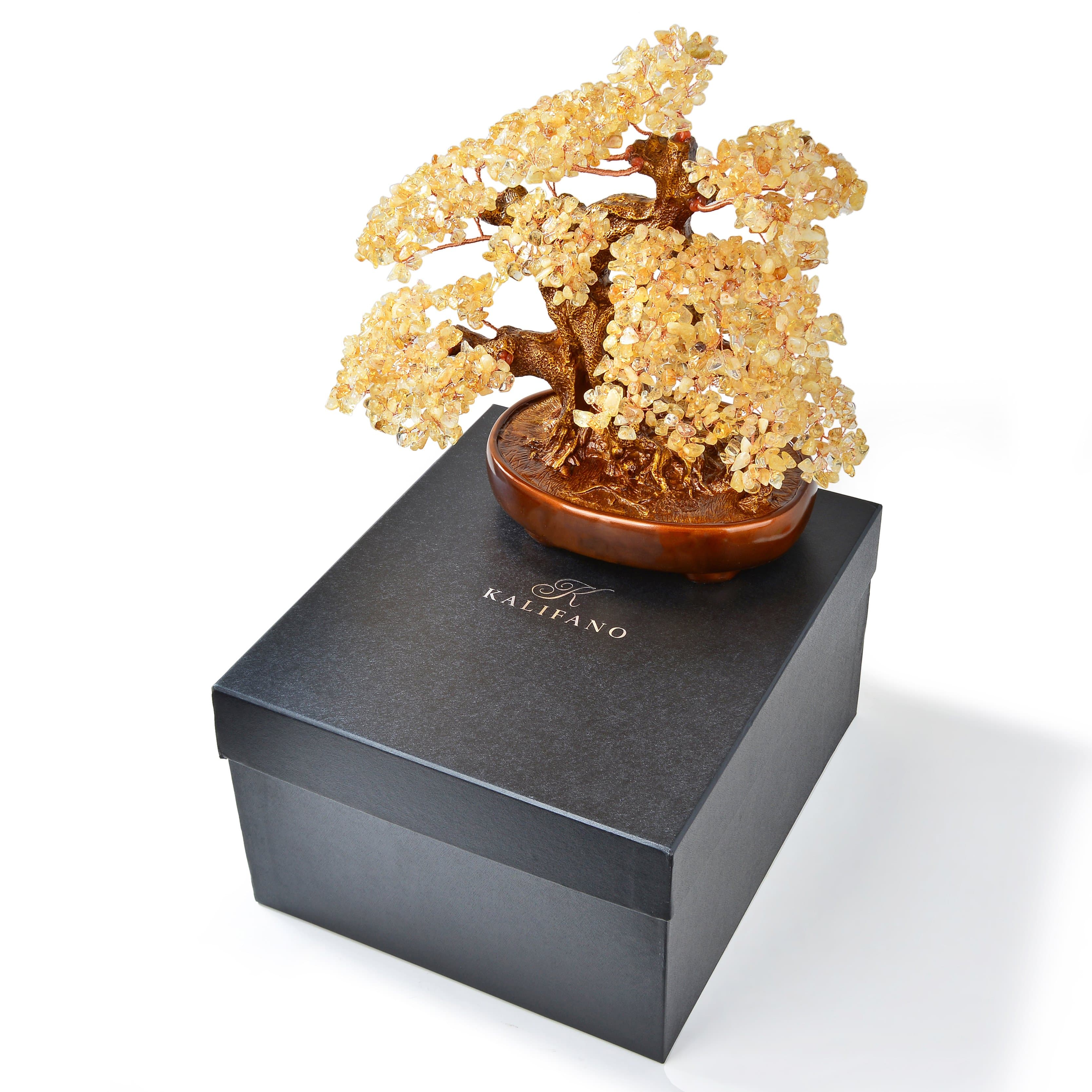 Kalifano Gemstone Trees Citrine Tree of Life on Resin and Wood Base with 1,251 Natural Gemstones K9150N-CT