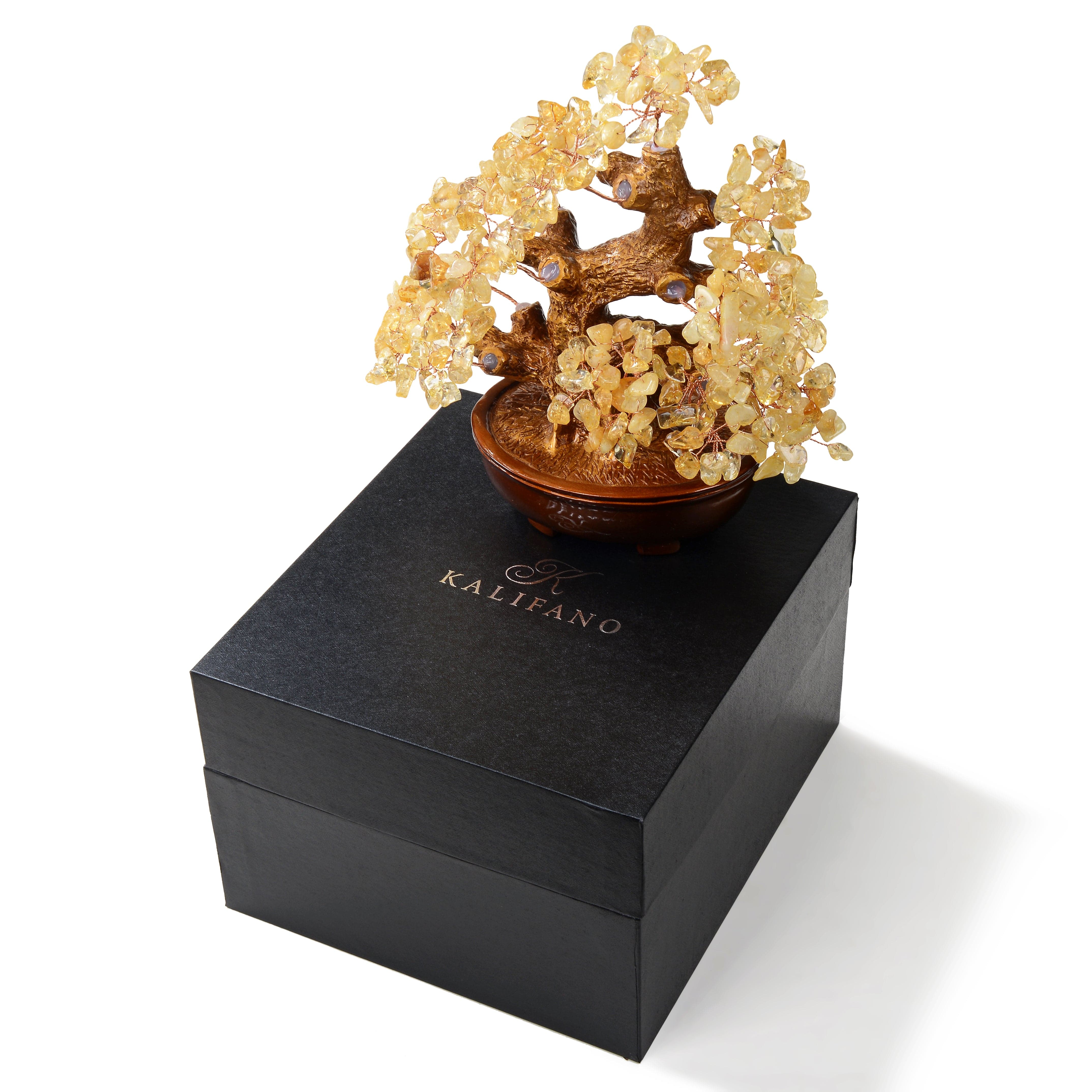 Kalifano Gemstone Trees Citrine Tree of Life on Resin & Wood Base with 360 Natural Gemstones K944-CT