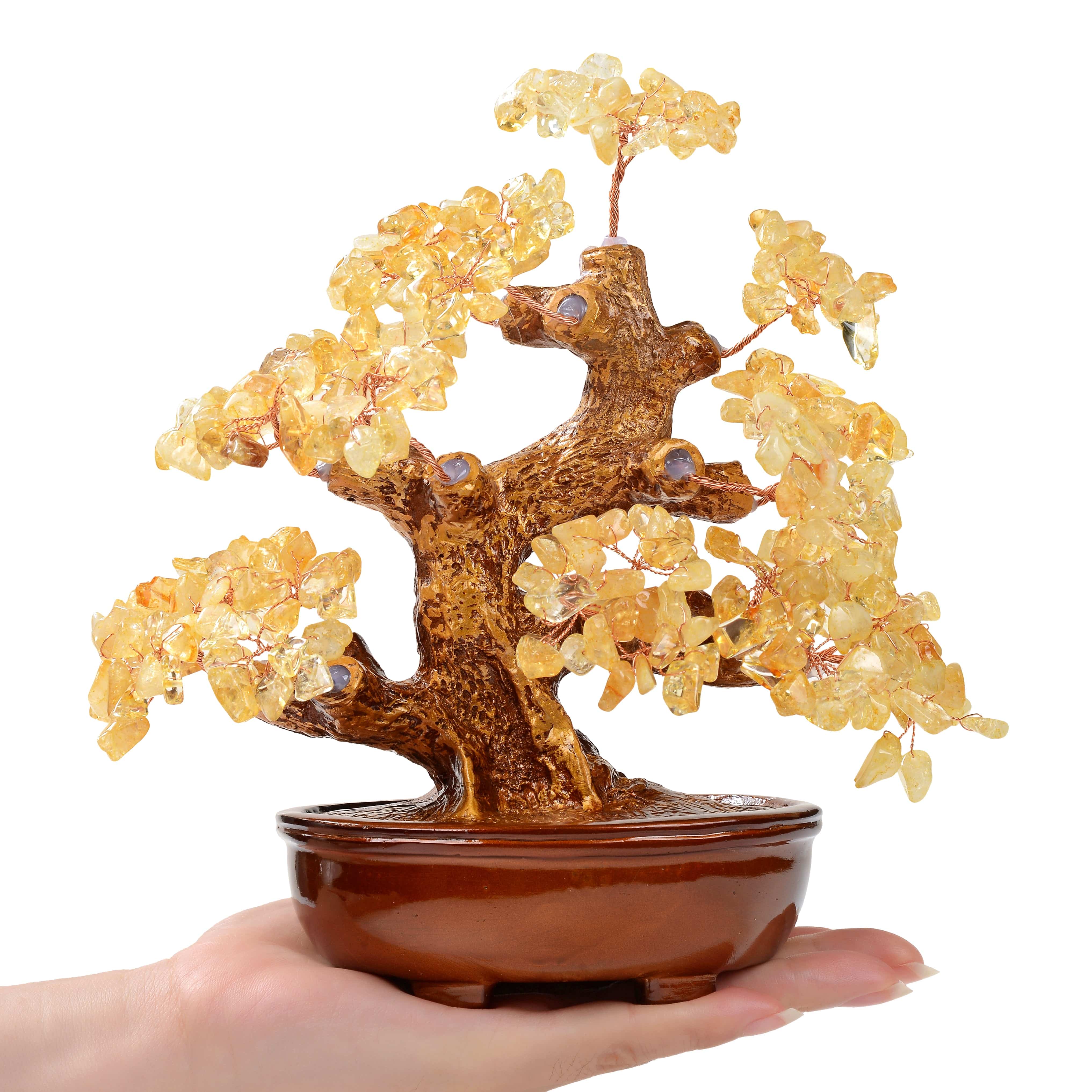 Kalifano Gemstone Trees Citrine Tree of Life on Resin & Wood Base with 360 Natural Gemstones K944-CT