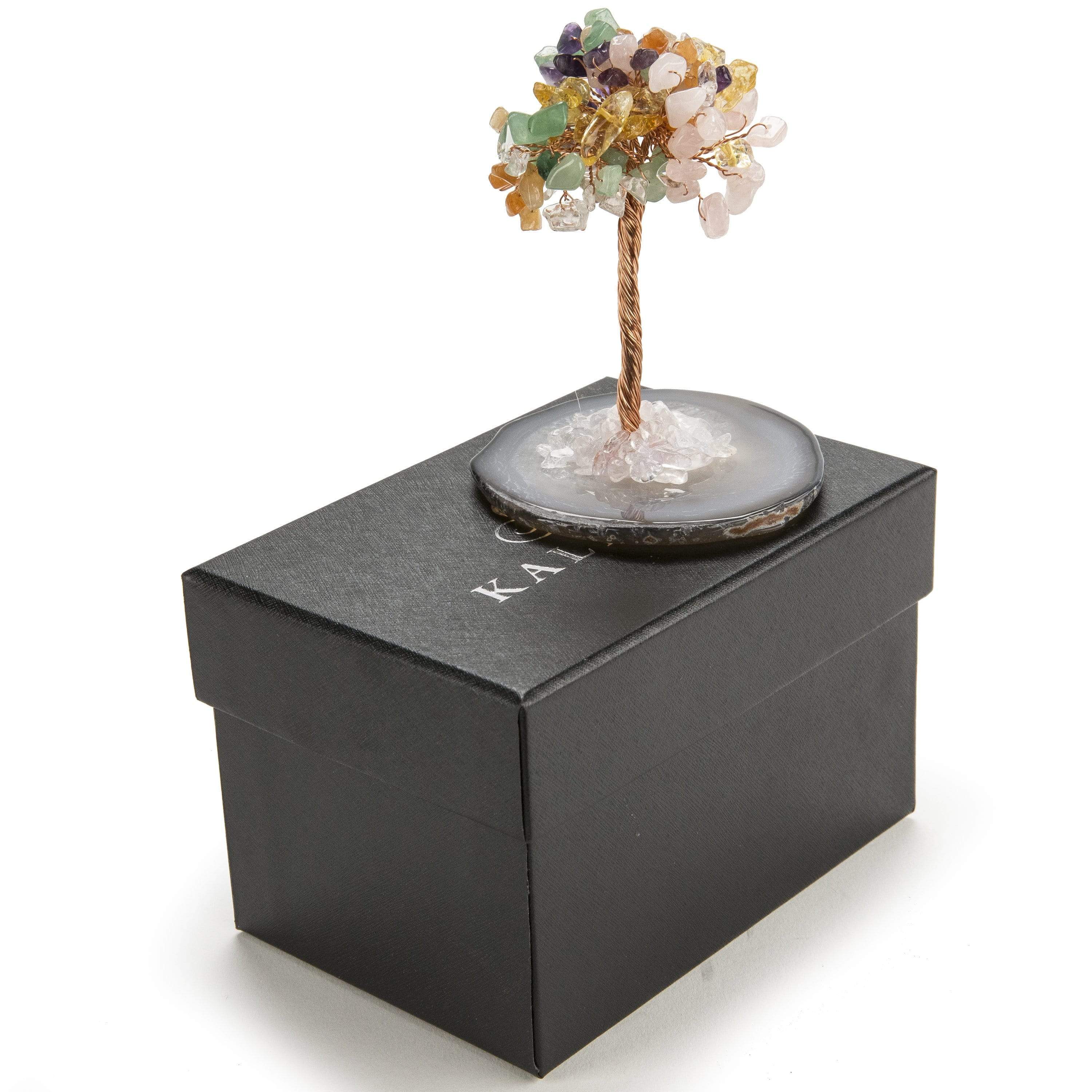 Kalifano Gemstone Trees Multi-color Natural Gemstone Tree of Life with Agate Base K917A-MT