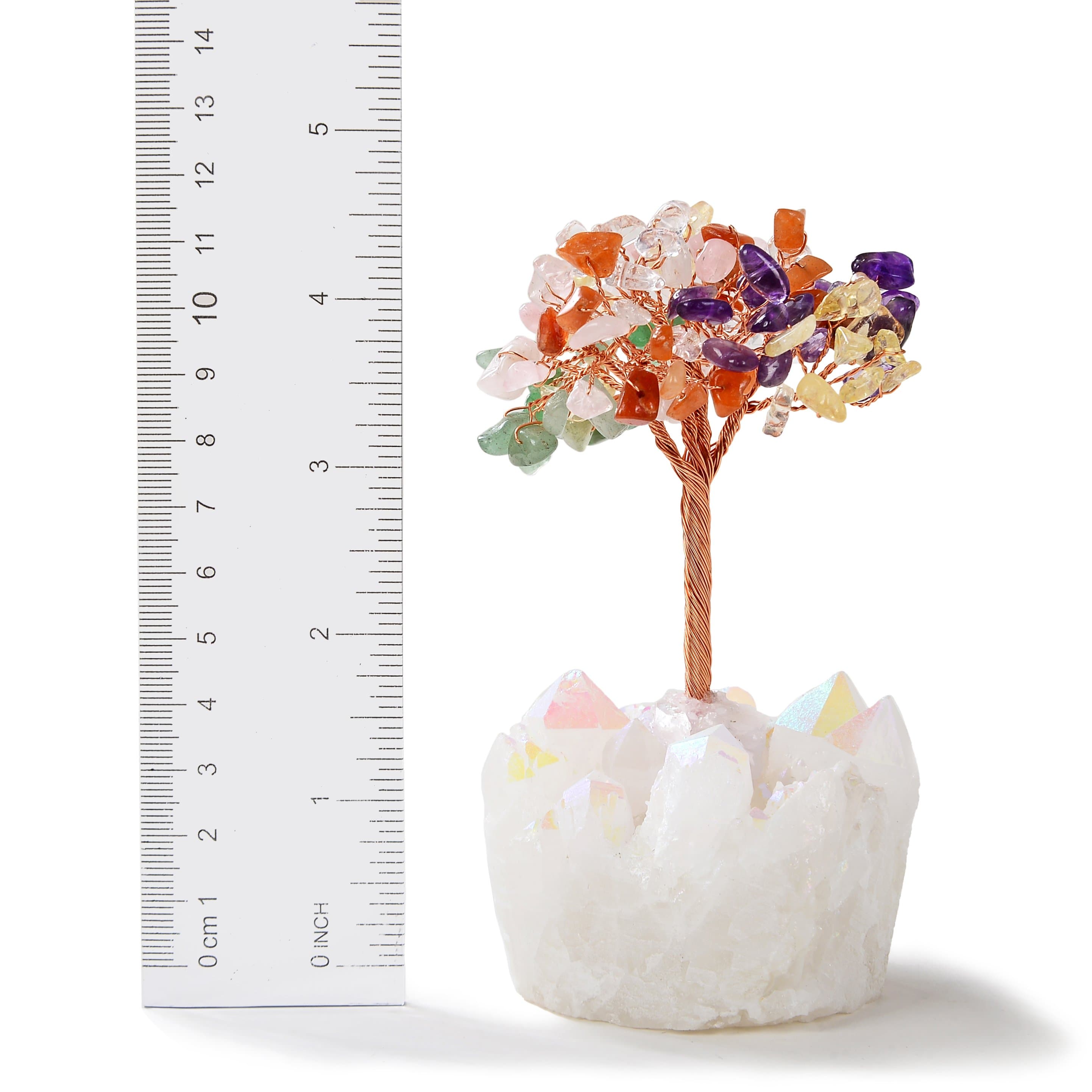 Kalifano Gemstone Trees Multi-colored Natural Gemstone Tree of Life with Quartz Base K922QAB-MT