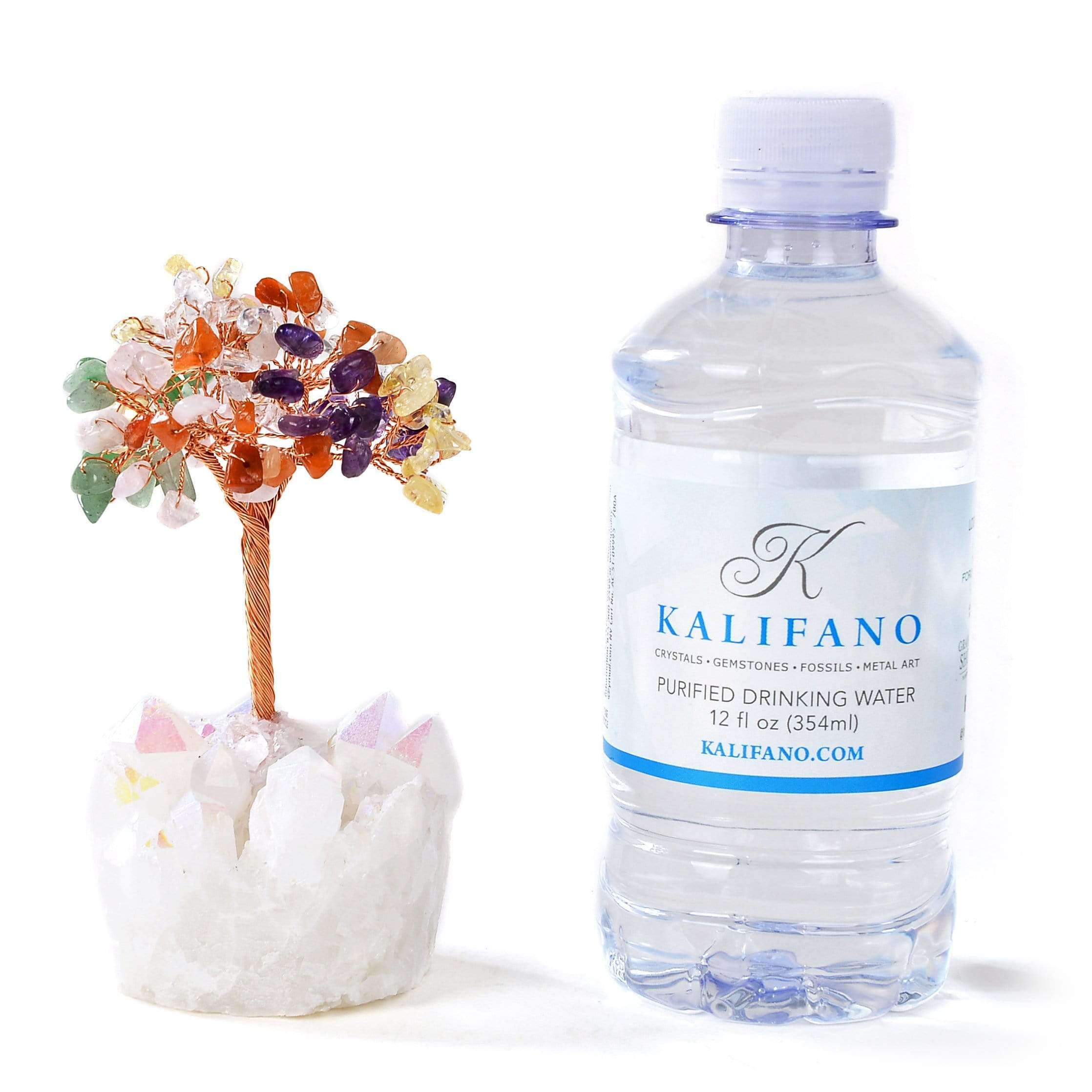 Kalifano Gemstone Trees Multi-colored Natural Gemstone Tree of Life with Quartz Base K922QAB-MT