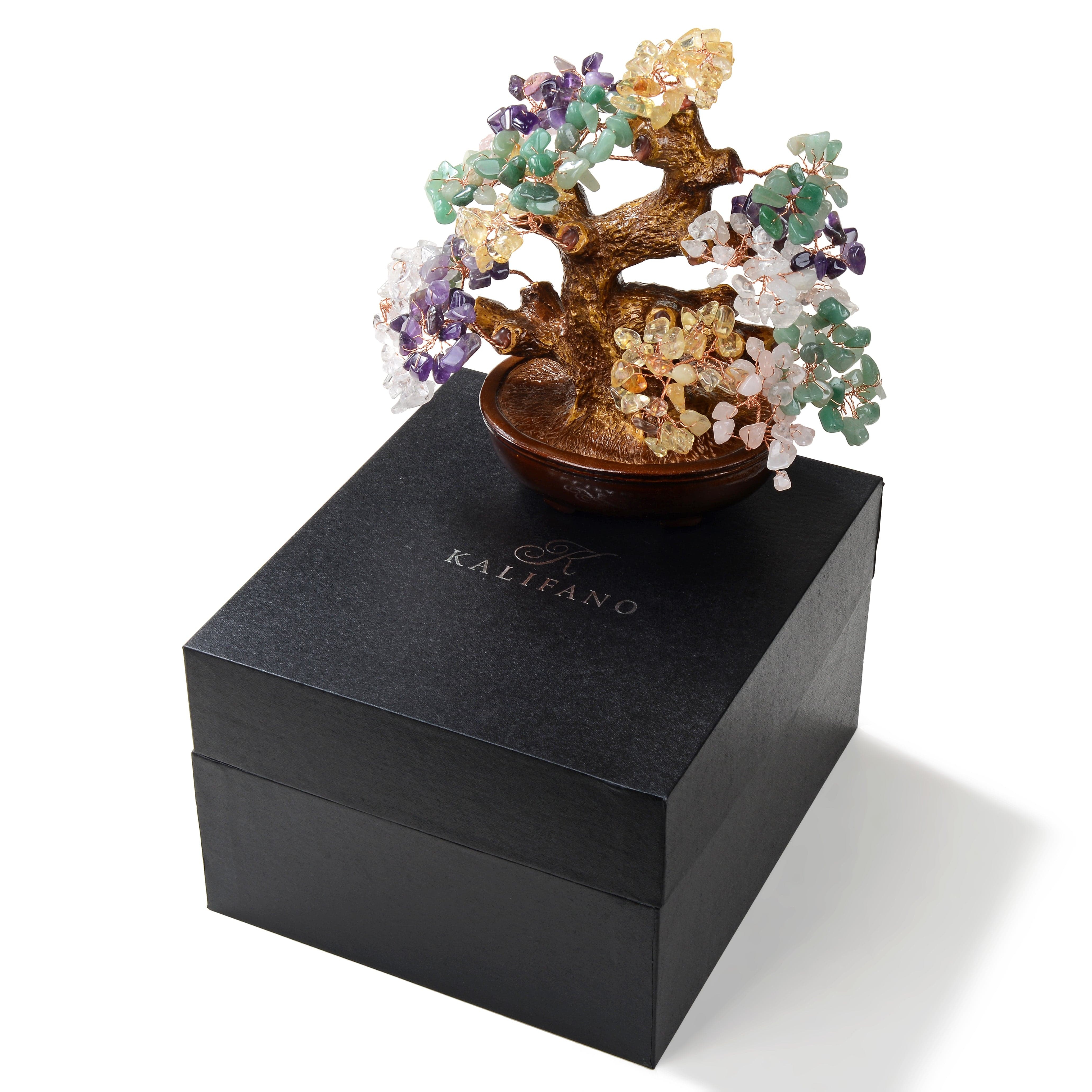 Kalifano Gemstone Trees Multi-Gemstone Bonsai Tree of Life with 360 Crystals K944-MT