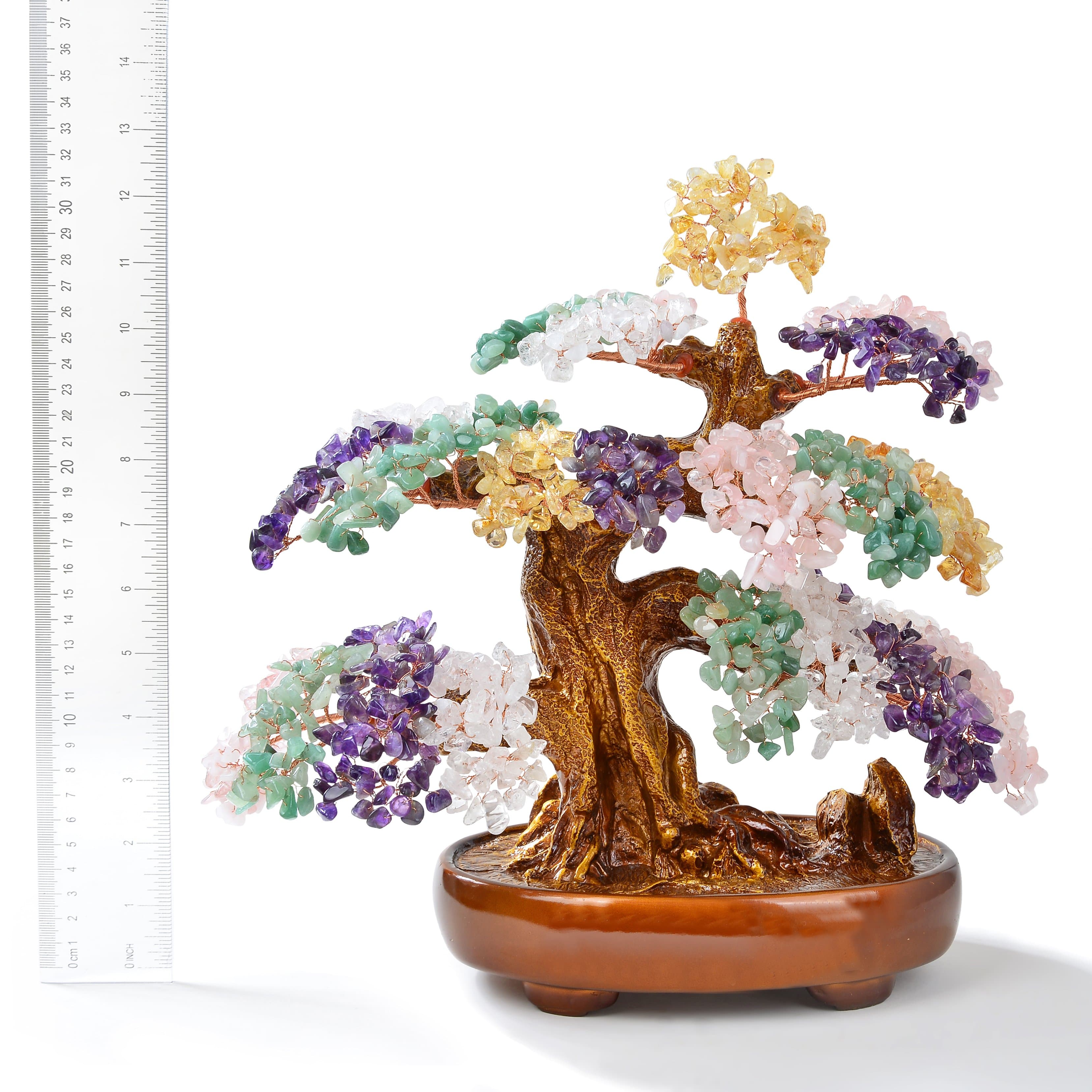 Kalifano Gemstone Trees Multi-Gemstone Tree of Life on Resin and Wood Base with 1,251 Natural Stones K9150N-MT