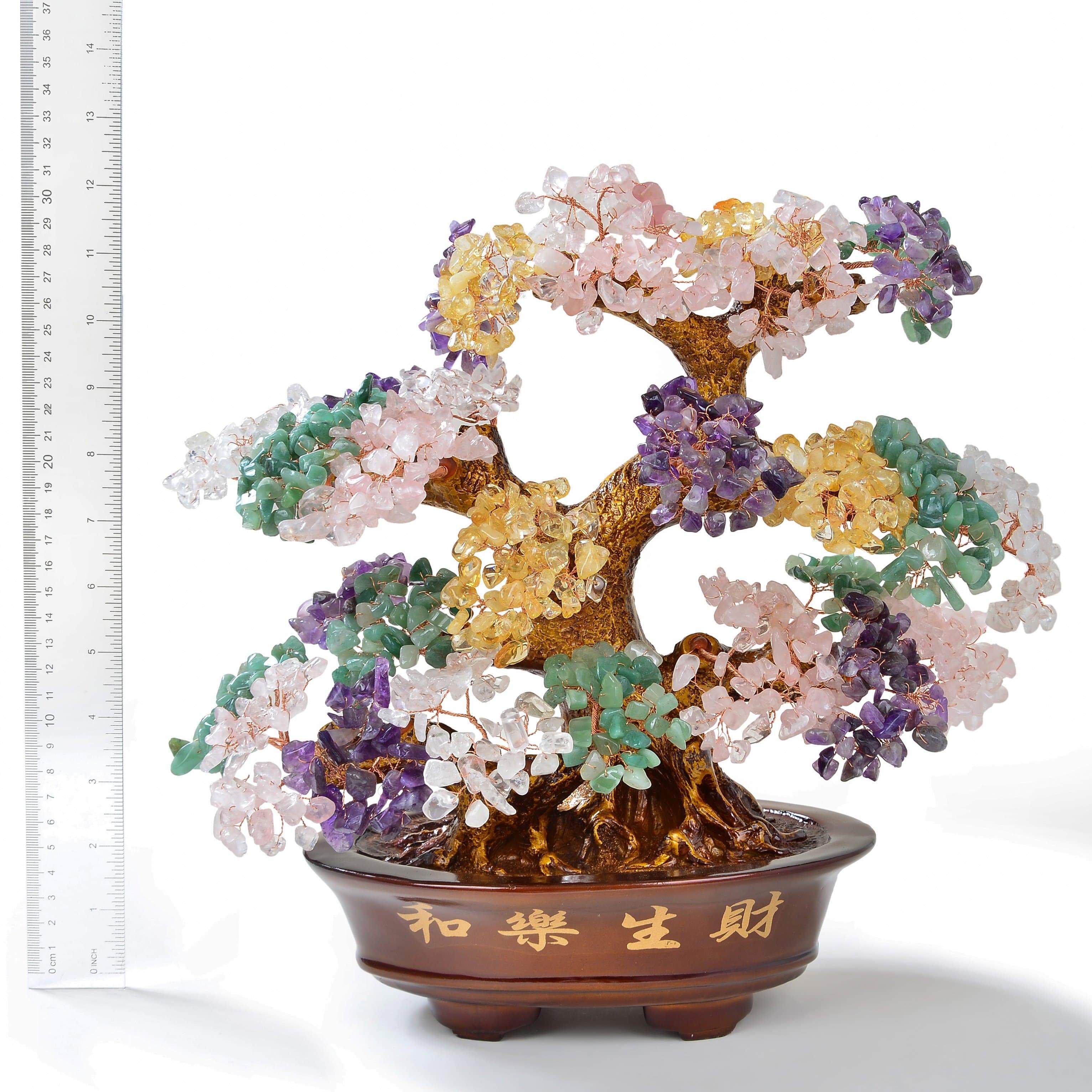 Kalifano Gemstone Trees Multi-Gemstone Tree of Life on Resin and Wood Base with 1,251 Natural Stones K9151-MT