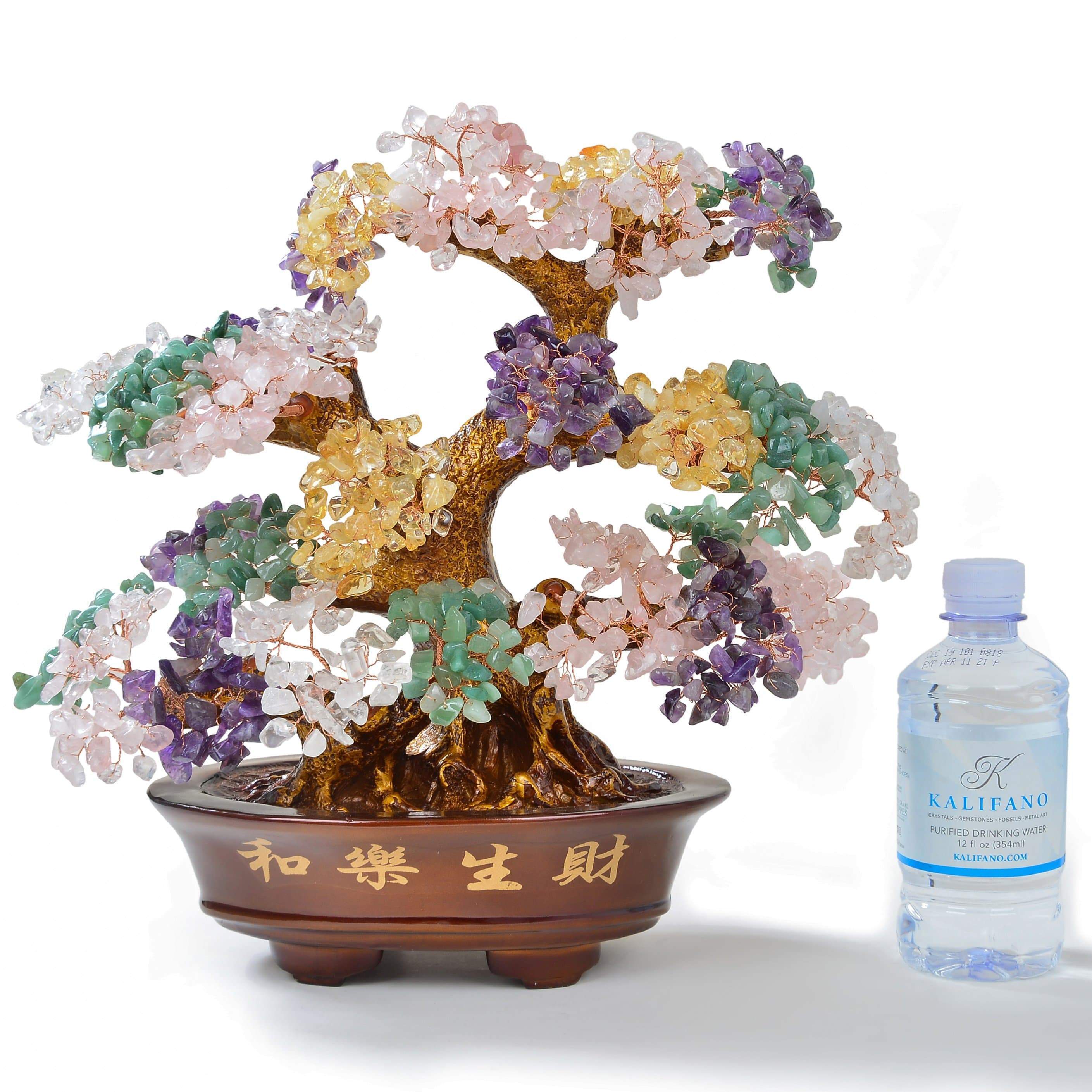 Kalifano Gemstone Trees Multi-Gemstone Tree of Life on Resin and Wood Base with 1,251 Natural Stones K9151-MT