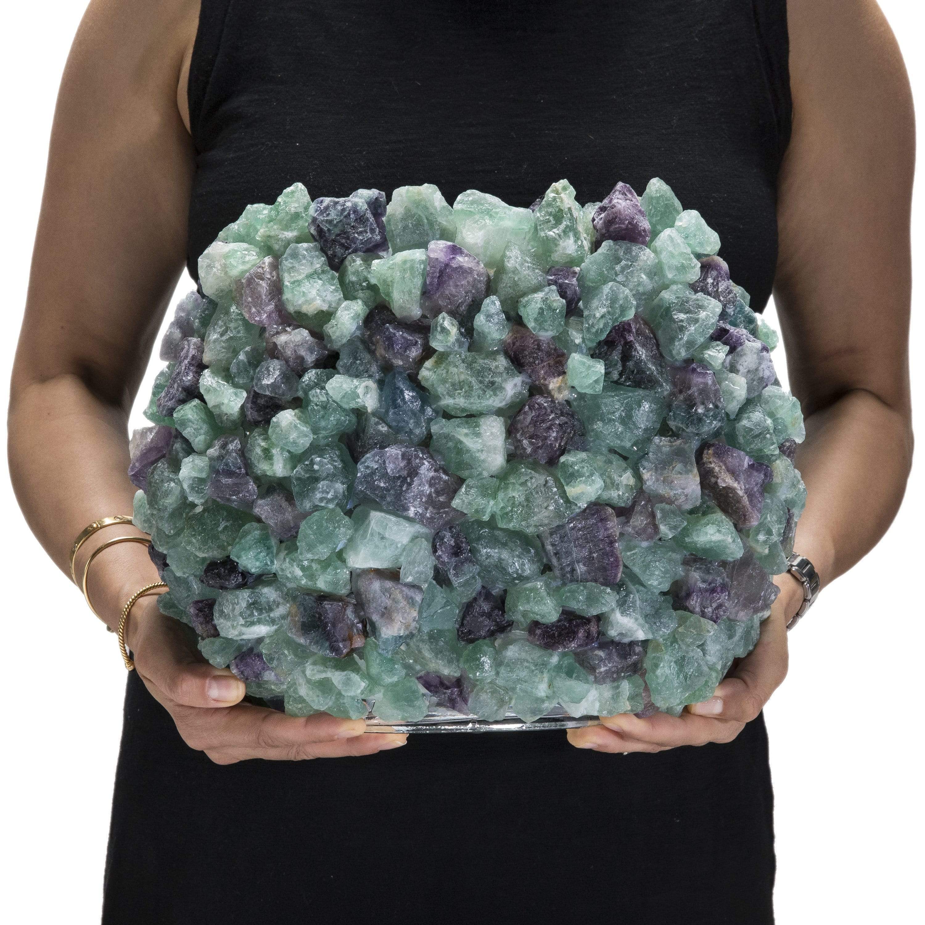 Kalifano Gemstone Vases 10.5" Fluorite Gemstone Vase GVL-FL